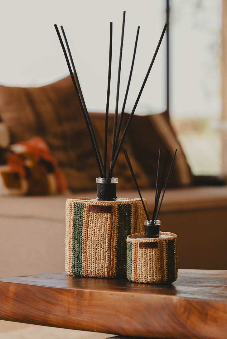 Fragrance Diffuser - Raphia Cuir Maya Menthe & The - Cigale & Fourmi