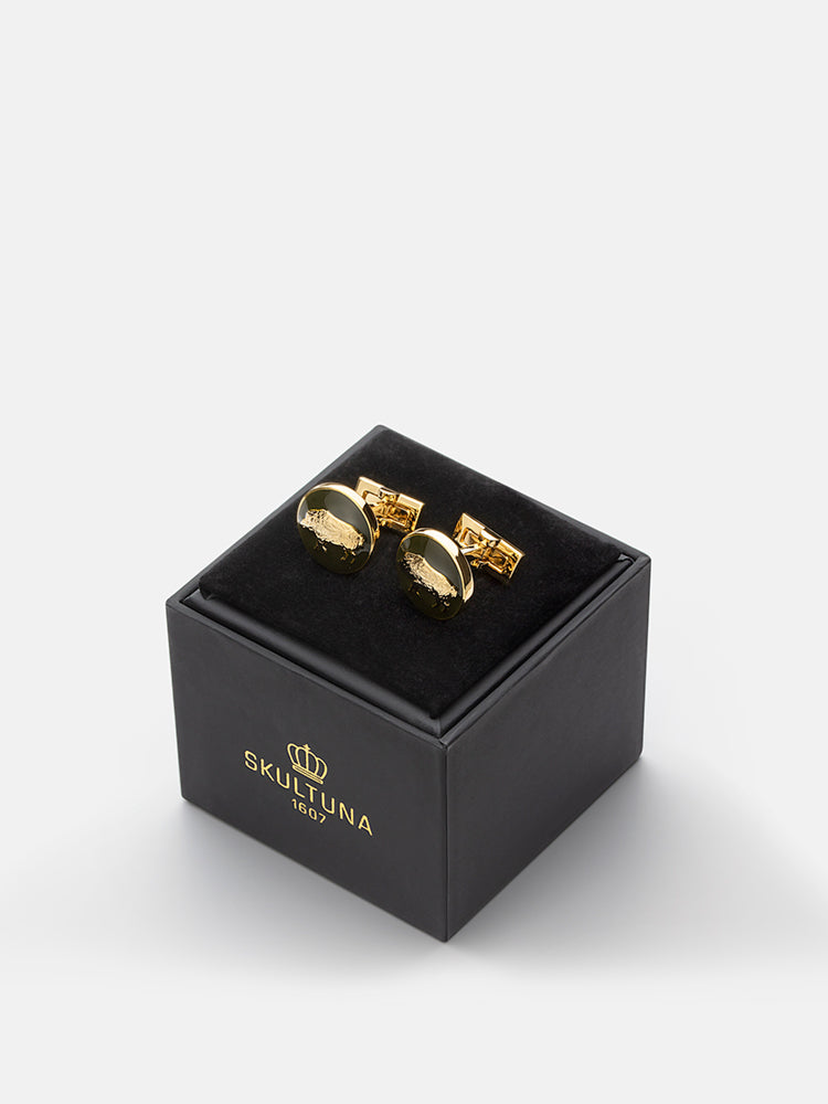 Hunter cuff links - Gold Plated- Wild Boar - Cigale & Fourmi