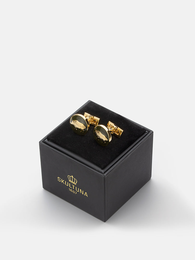 Hunter cuff links - Gold Plated- Wild Boar - Cigale & Fourmi