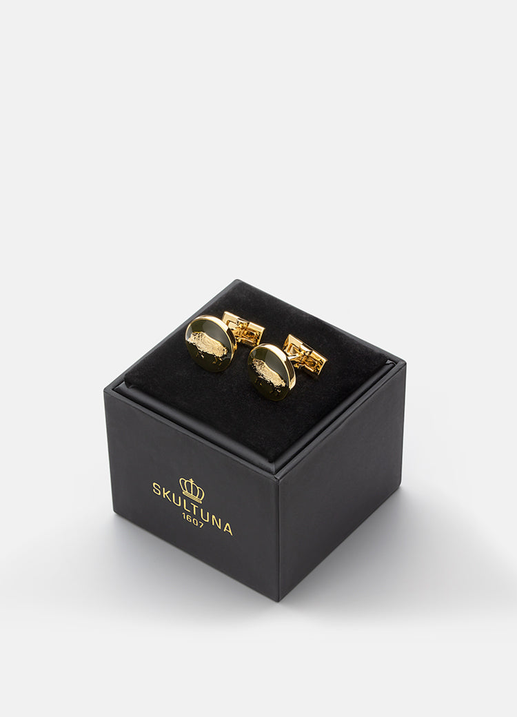 Hunter cuff links - Gold Plated- Wild Boar - Cigale &  Fourmi