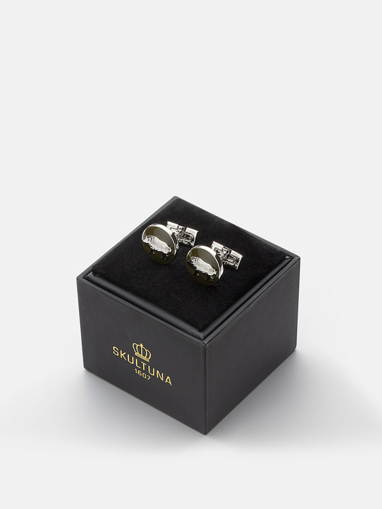 Hunter cuff links - Silver plated - Wild Boar - Cigale & Fourmi