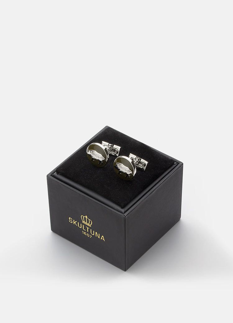 Hunter cuff links - Silver plated - Wild Boar - Cigale &  Fourmi