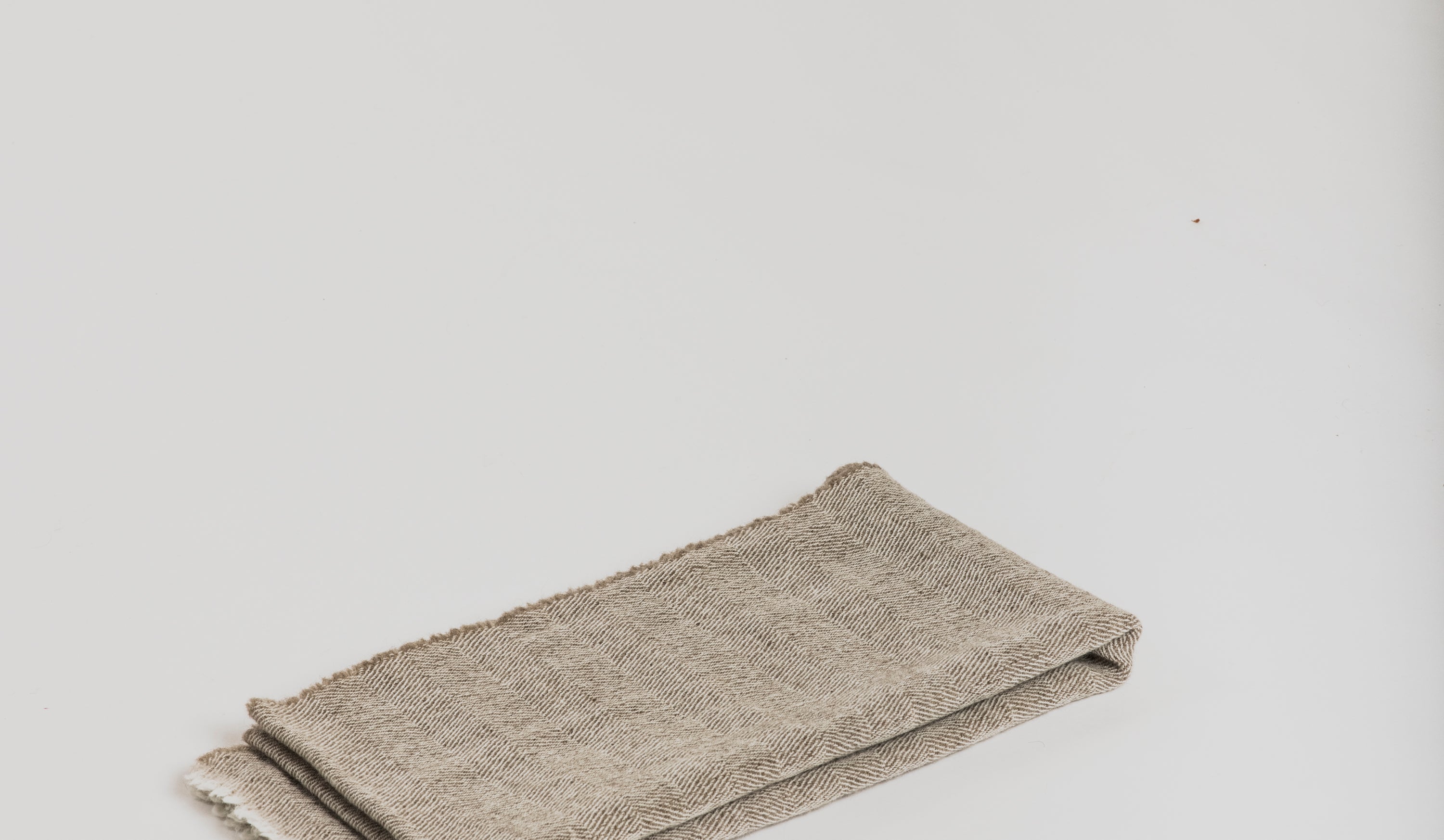 Woolen Scarf - Beige Herringbone - Cigale et Fourmi