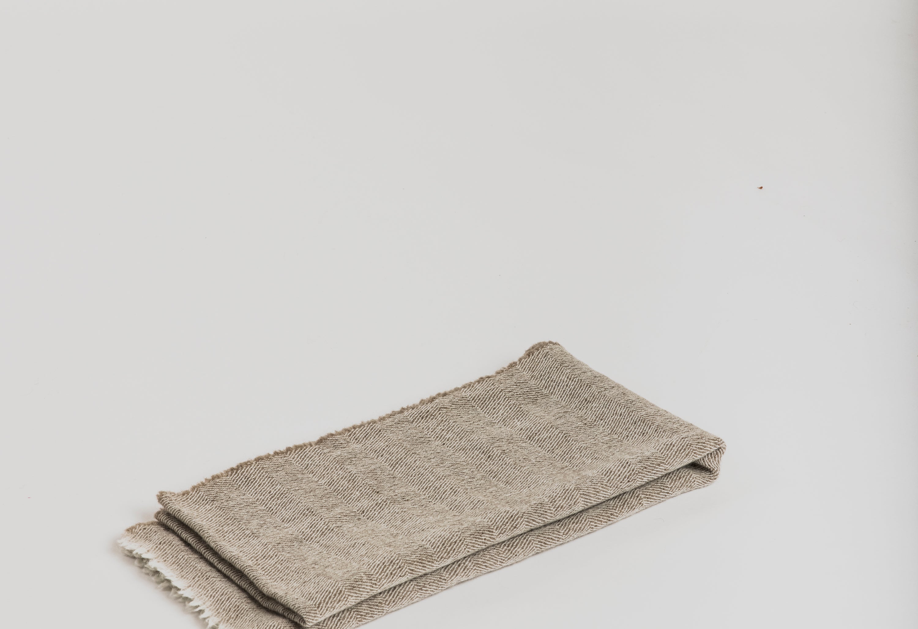 Woolen Scarf - Beige Herringbone - Cigale et Fourmi