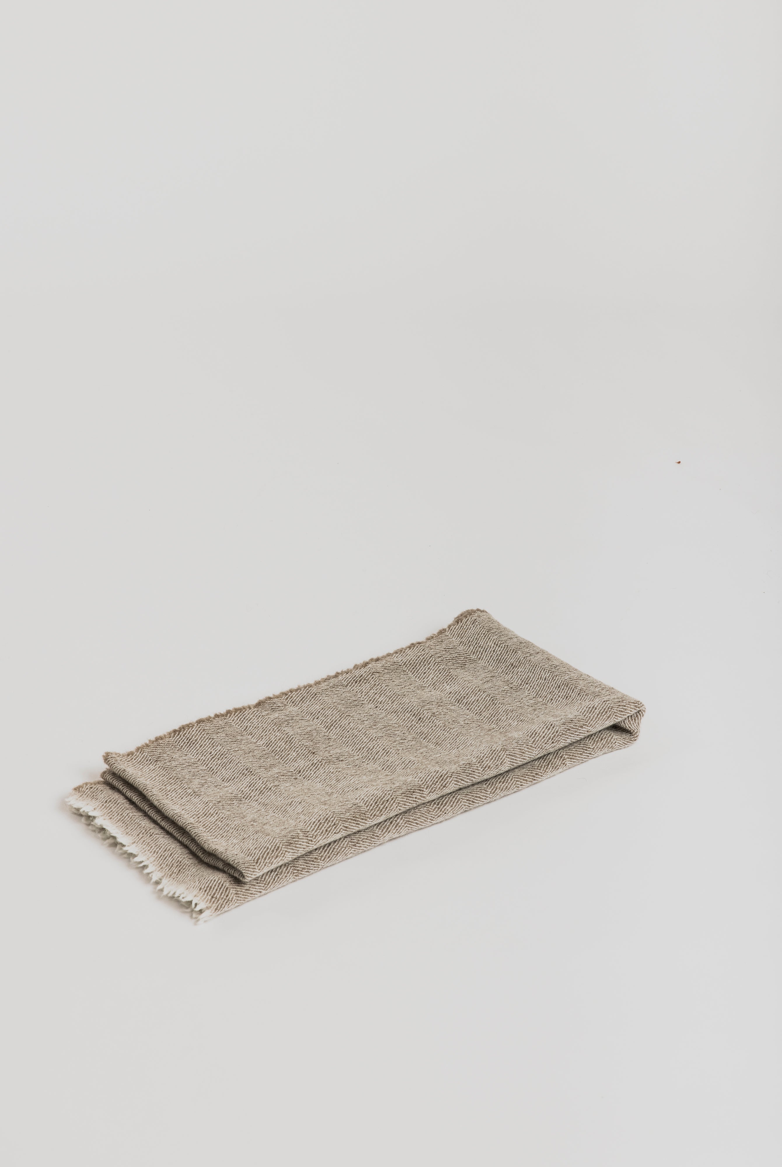 Woolen Scarf - Beige Herringbone - Cigale et Fourmi