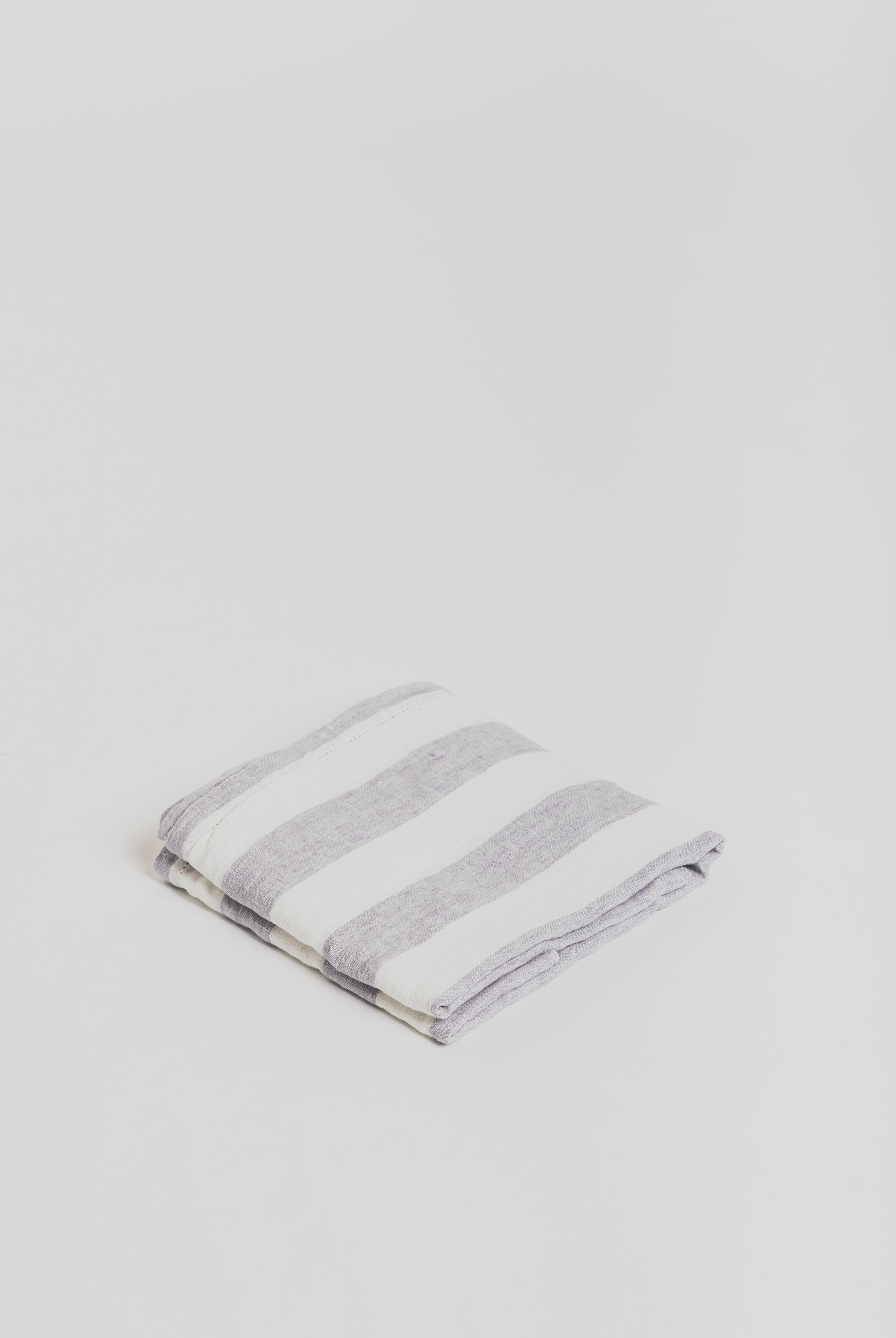 Linen Beach Towel - Stripes Fog / White - Cigale et Fourmi