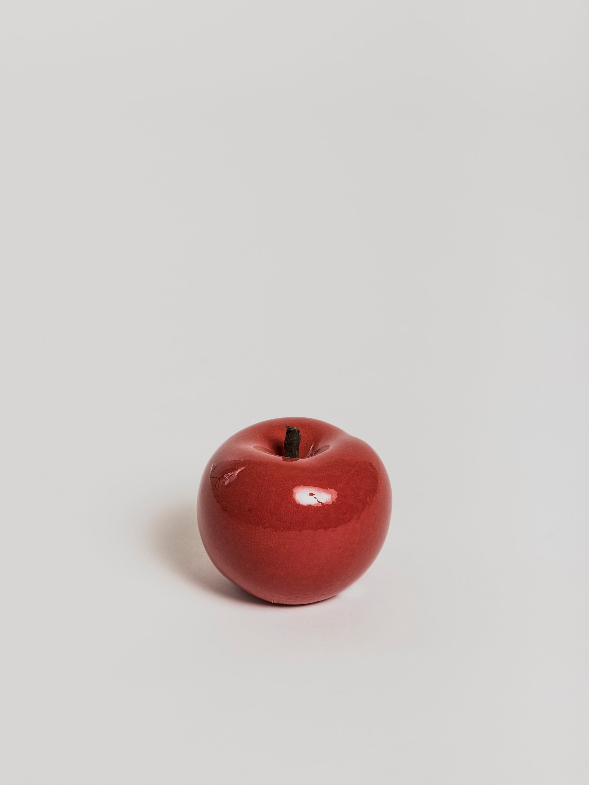 Apple Statue - D12 cm Red Ceramic - Cigale et Fourmi