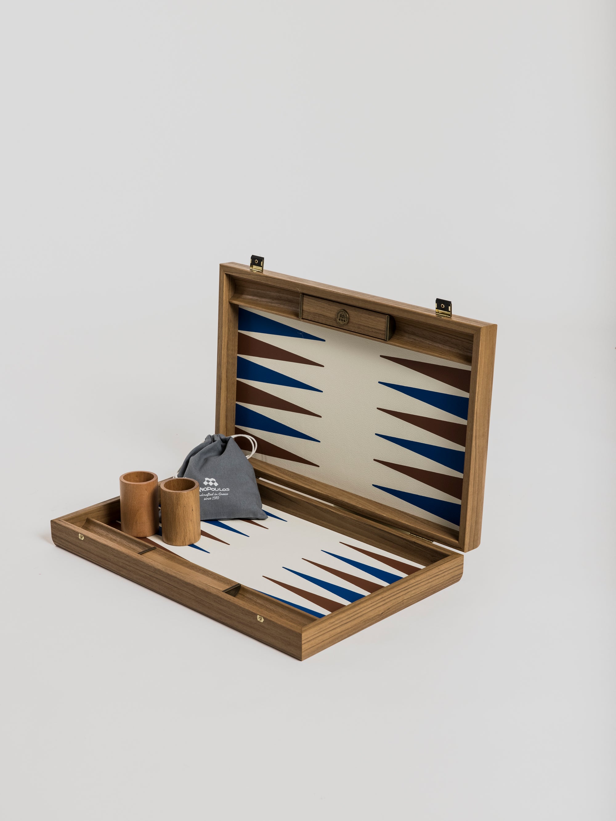 Backgammon - Champagne Beige Inlaid Leatherette - Cigale et Fourmi