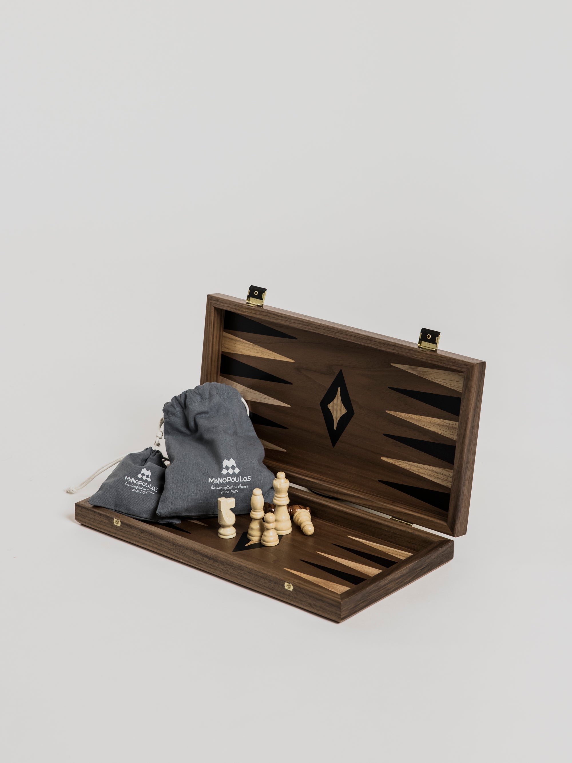 Backgammon/Chess - Walnut - Cigale et Fourmi