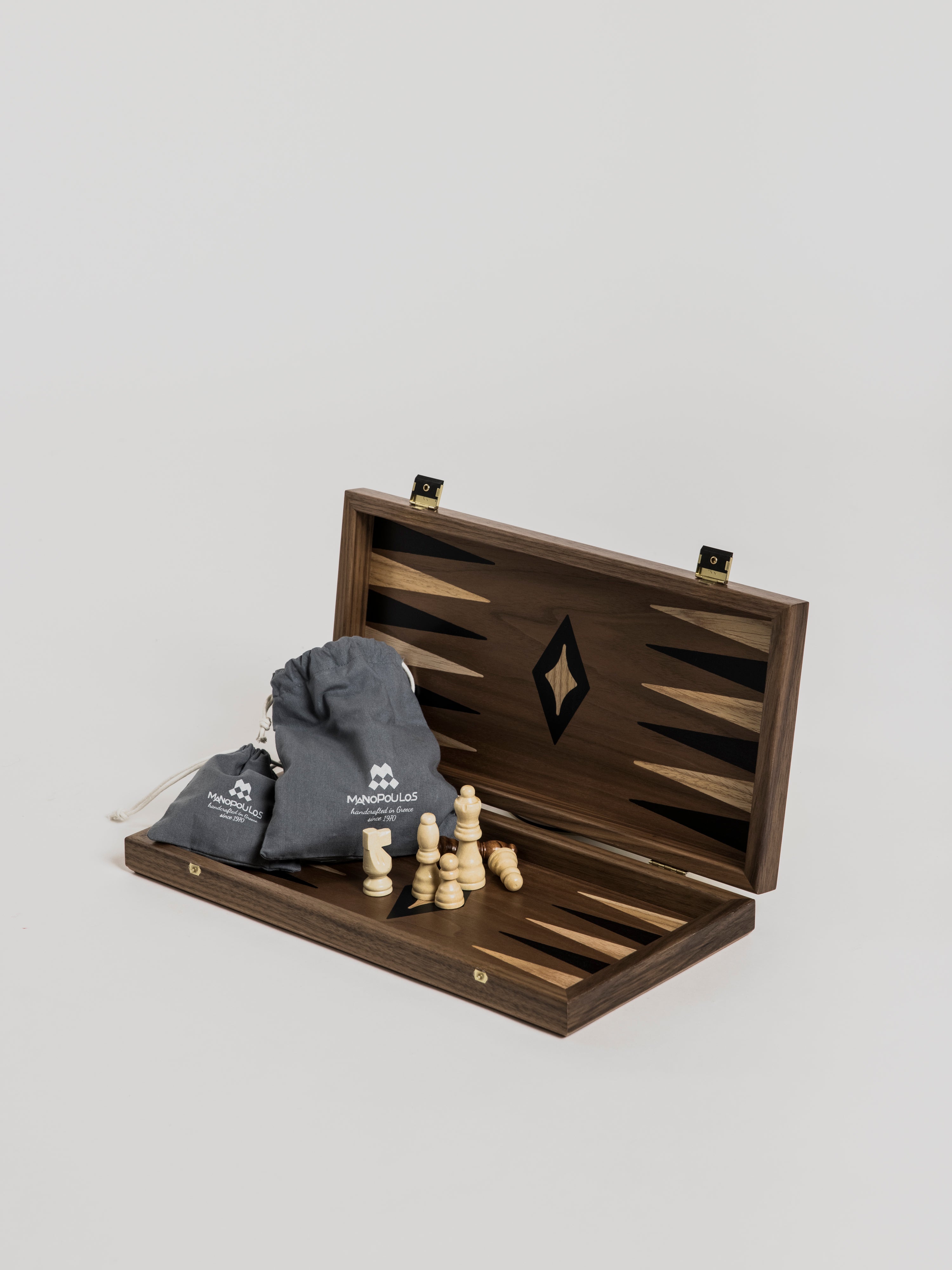 Backgammon/Chess - Walnut - Cigale et Fourmi