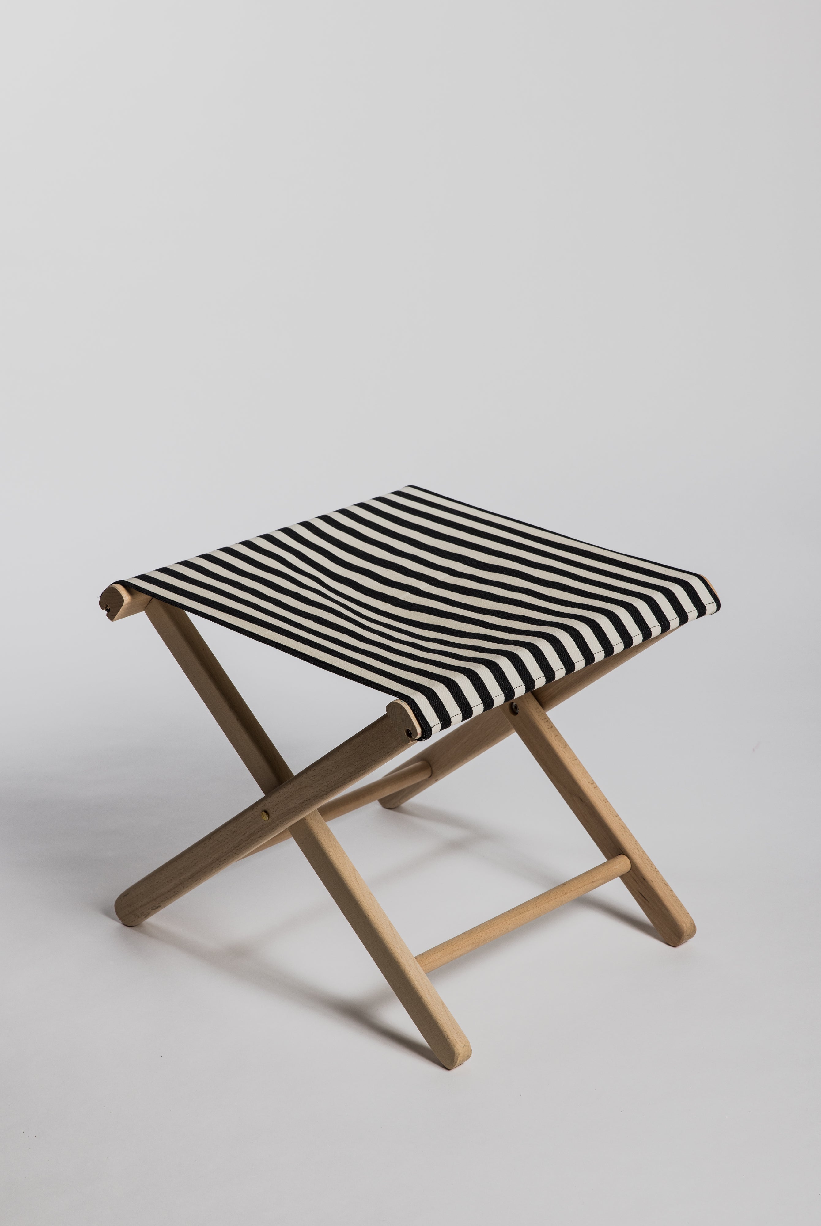 Foldable Footrest- Black & White Natural Structure - Cigale & Fourmi