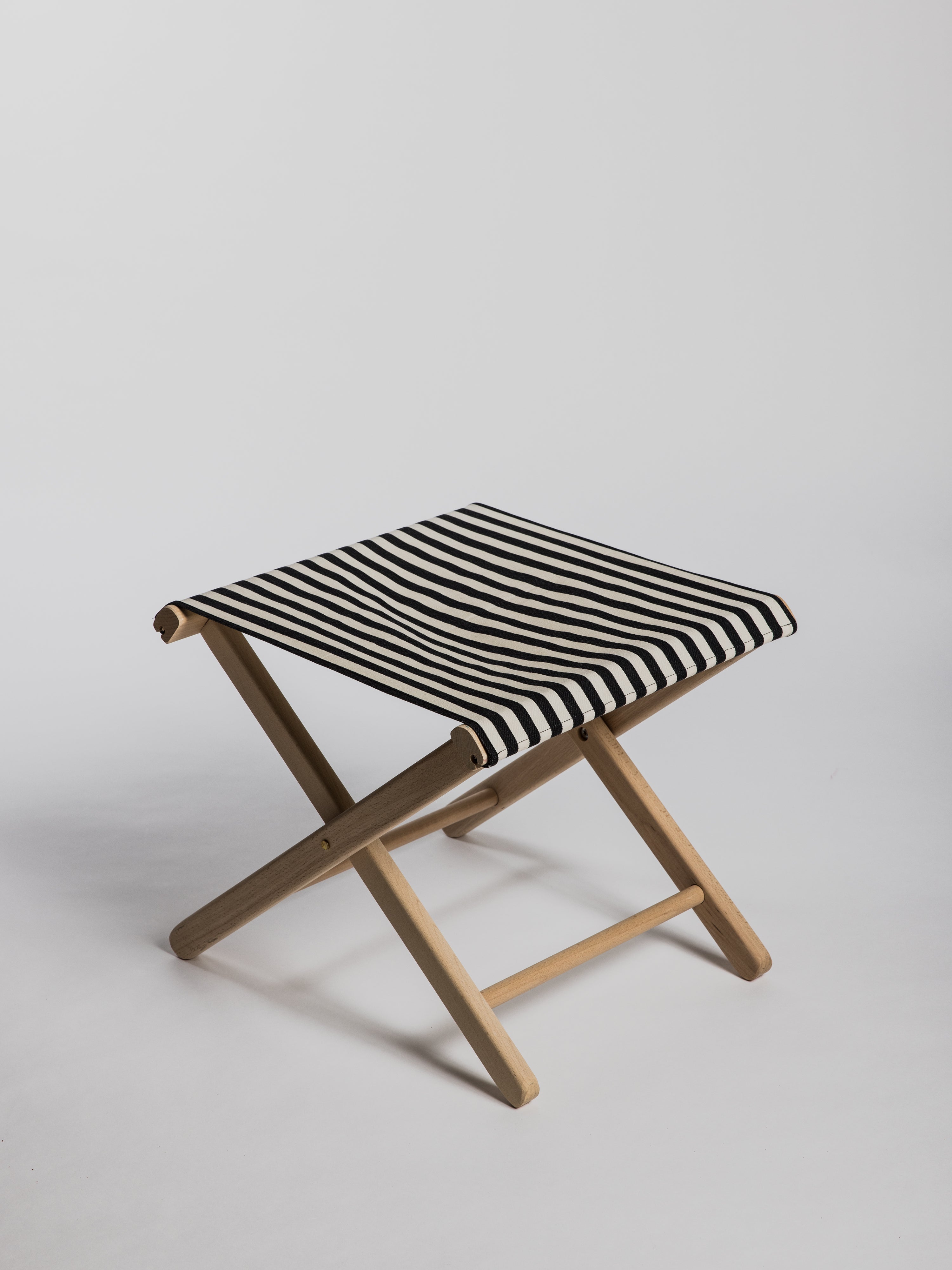 Foldable Footrest- Black & White Natural Structure - Cigale & Fourmi