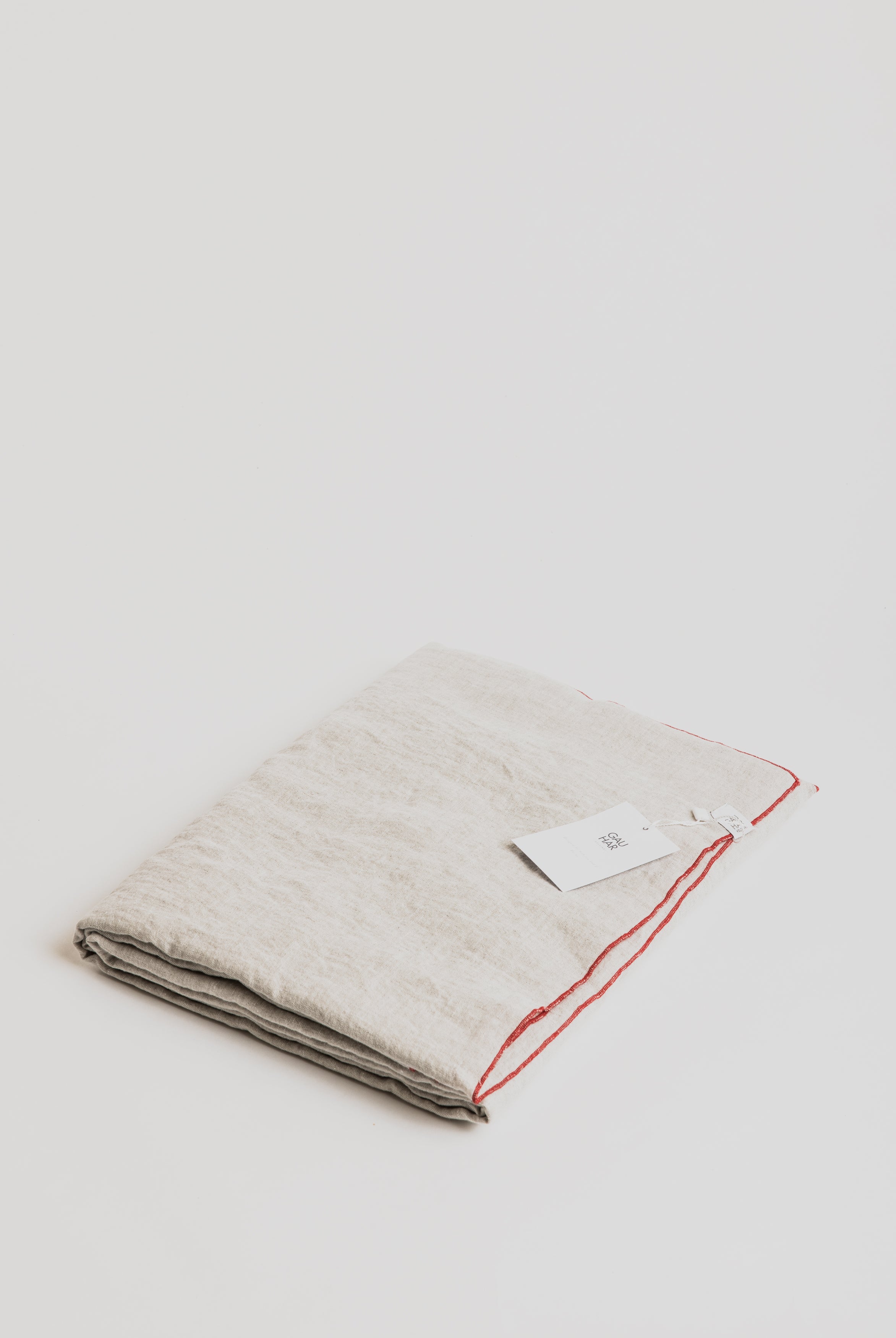 Linen Table Cloth - Beige/Red - Cigale & Fourmi