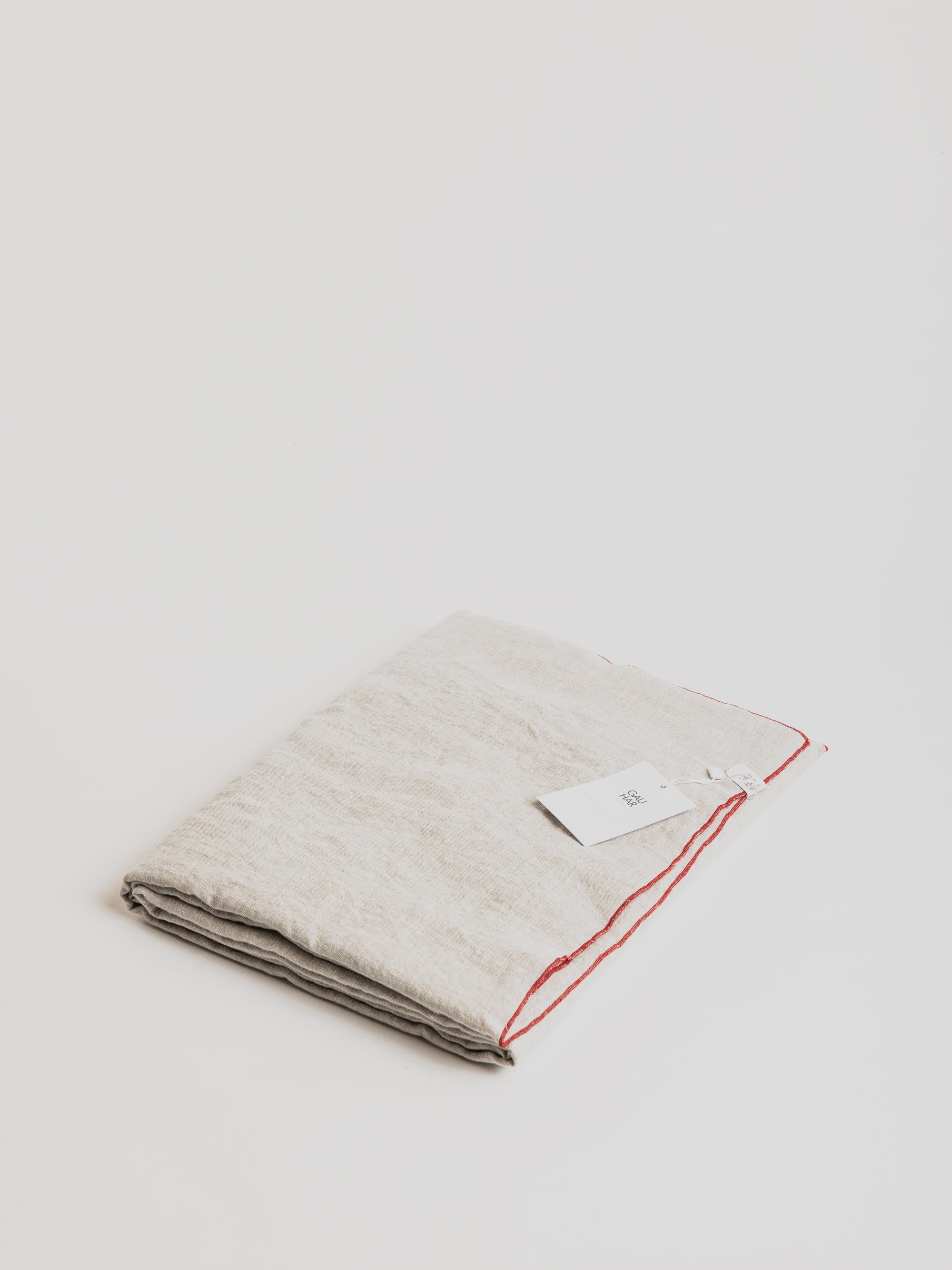 Linen Table Cloth - Beige/Red - Cigale &amp;  Fourmi
