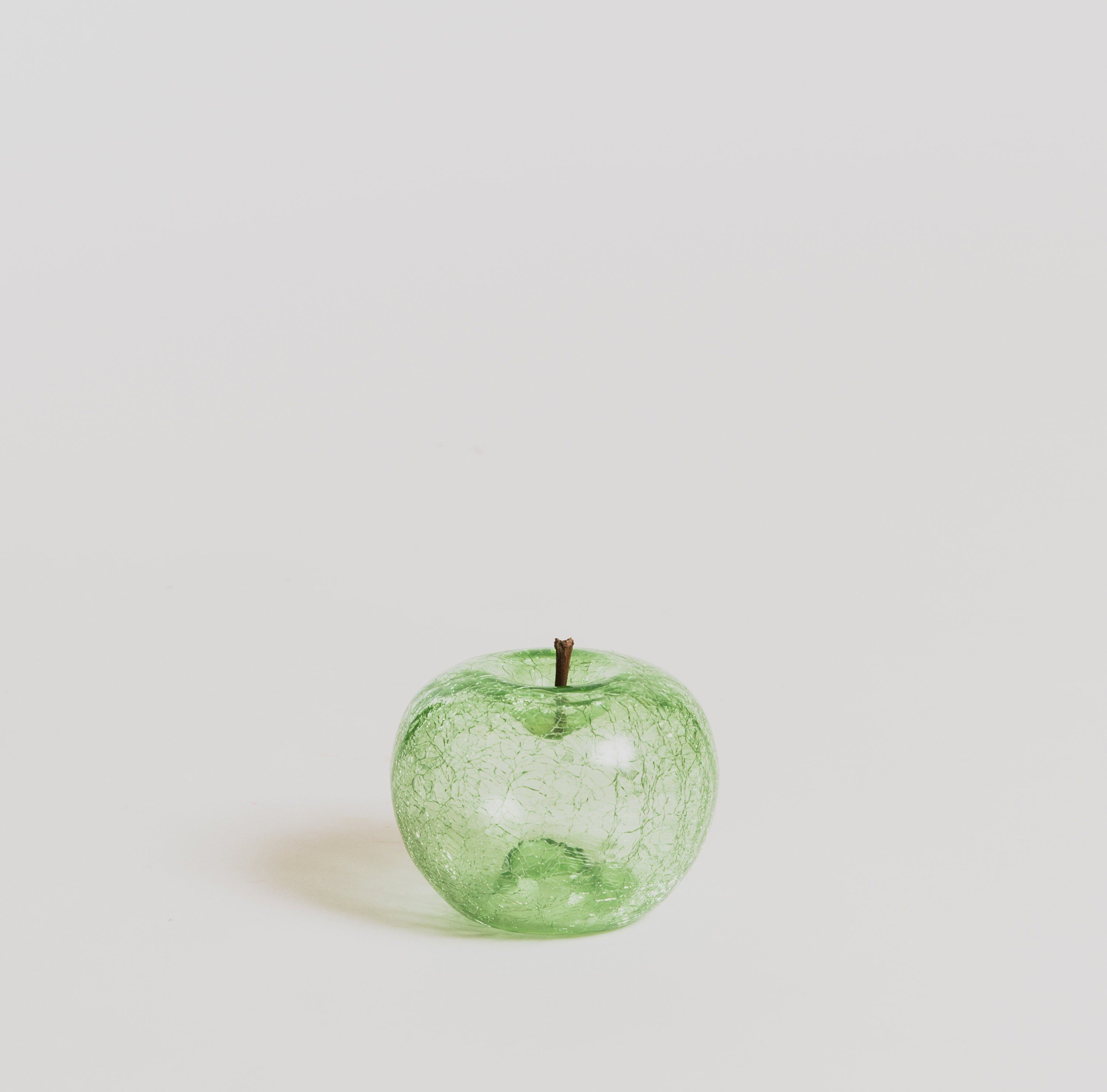 Apple Statue - Emerald Crackled glass Statue Bull & Stein
