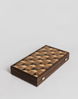 Backgammon - Geometrical Wood Motif Board Game Manopoulos 