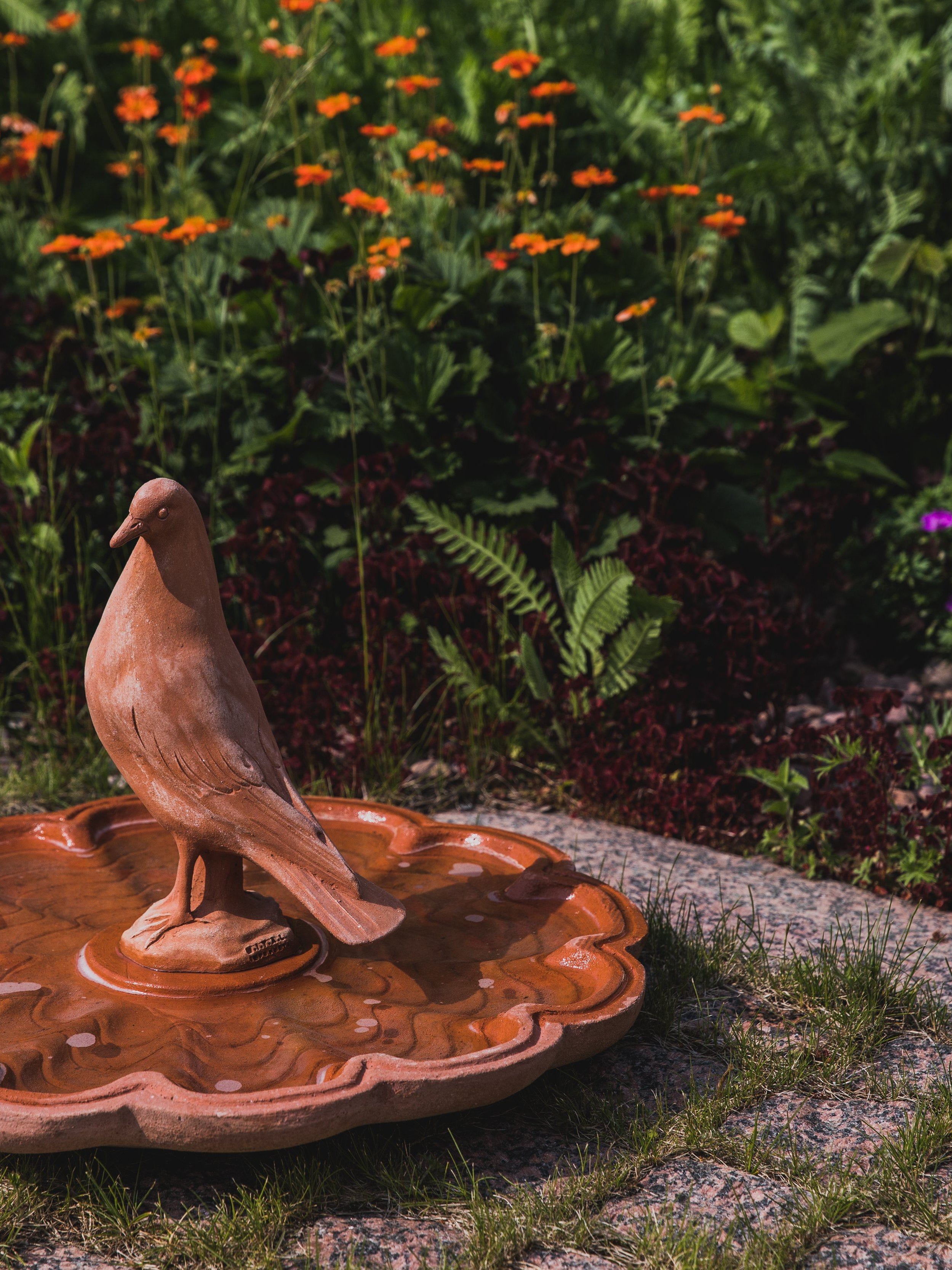 Bagno Uccelli Conchiglia rotondo - Terracotta Birdbath M.I.T.A.L
