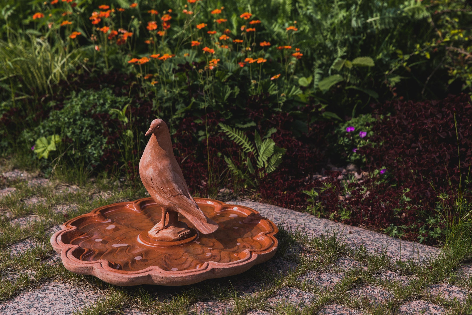 Bagno Uccelli Conchiglia rotondo - Terracotta Birdbath M.I.T.A.L