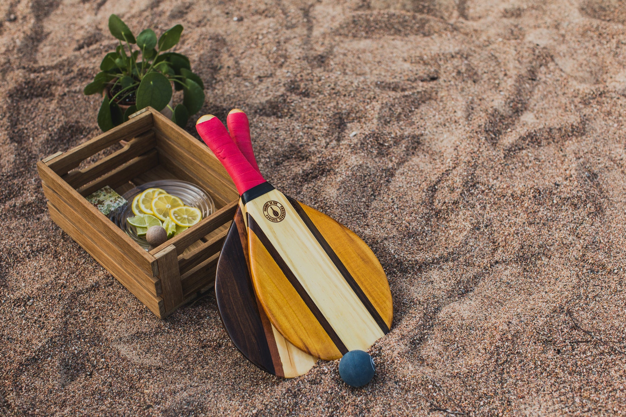 Beach Bat set - Trancosa Grey Beach Bat Frescobol Carioca
