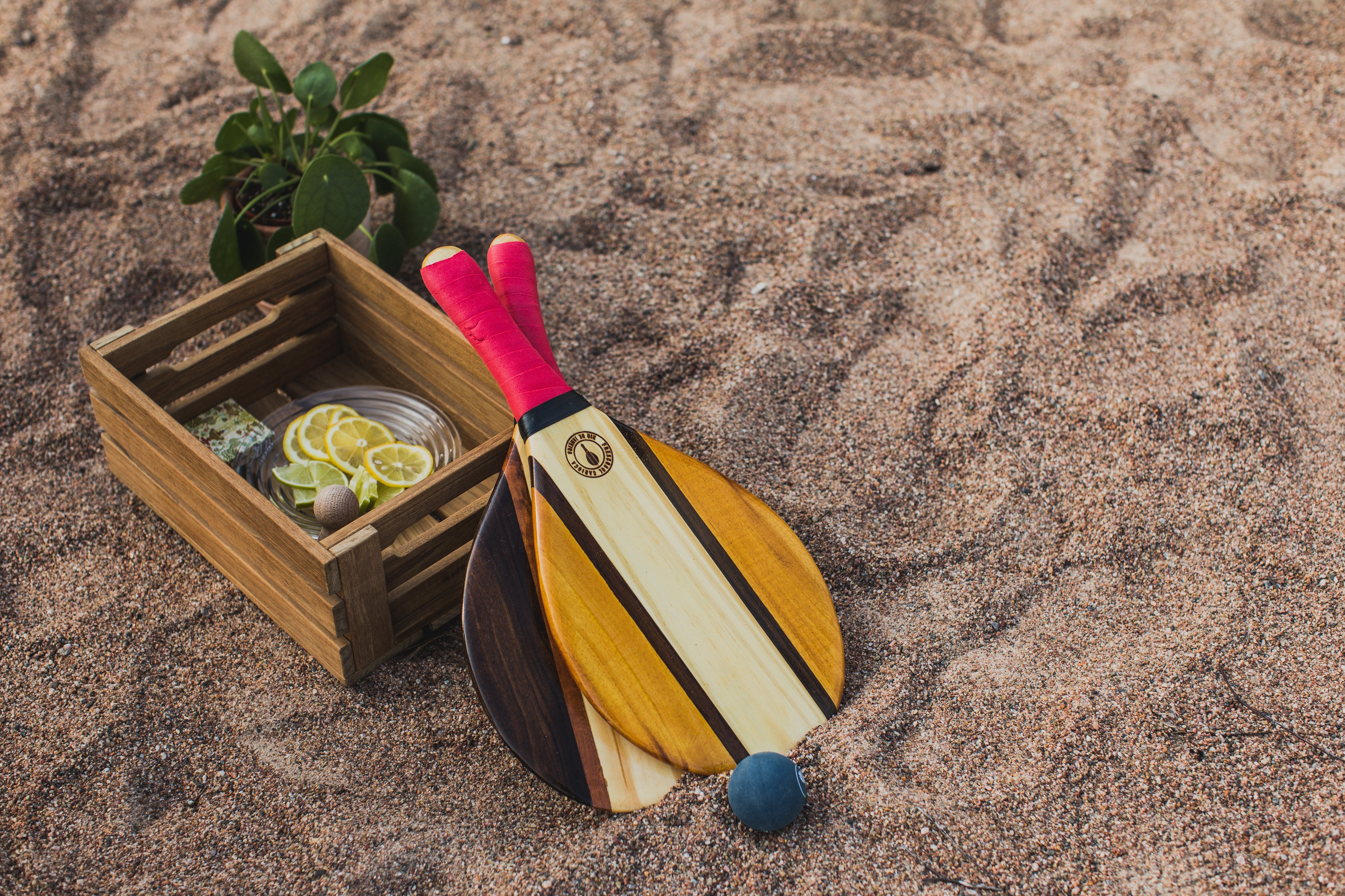 Beach Bat set - Trancosa Grey Beach Bat Frescobol Carioca