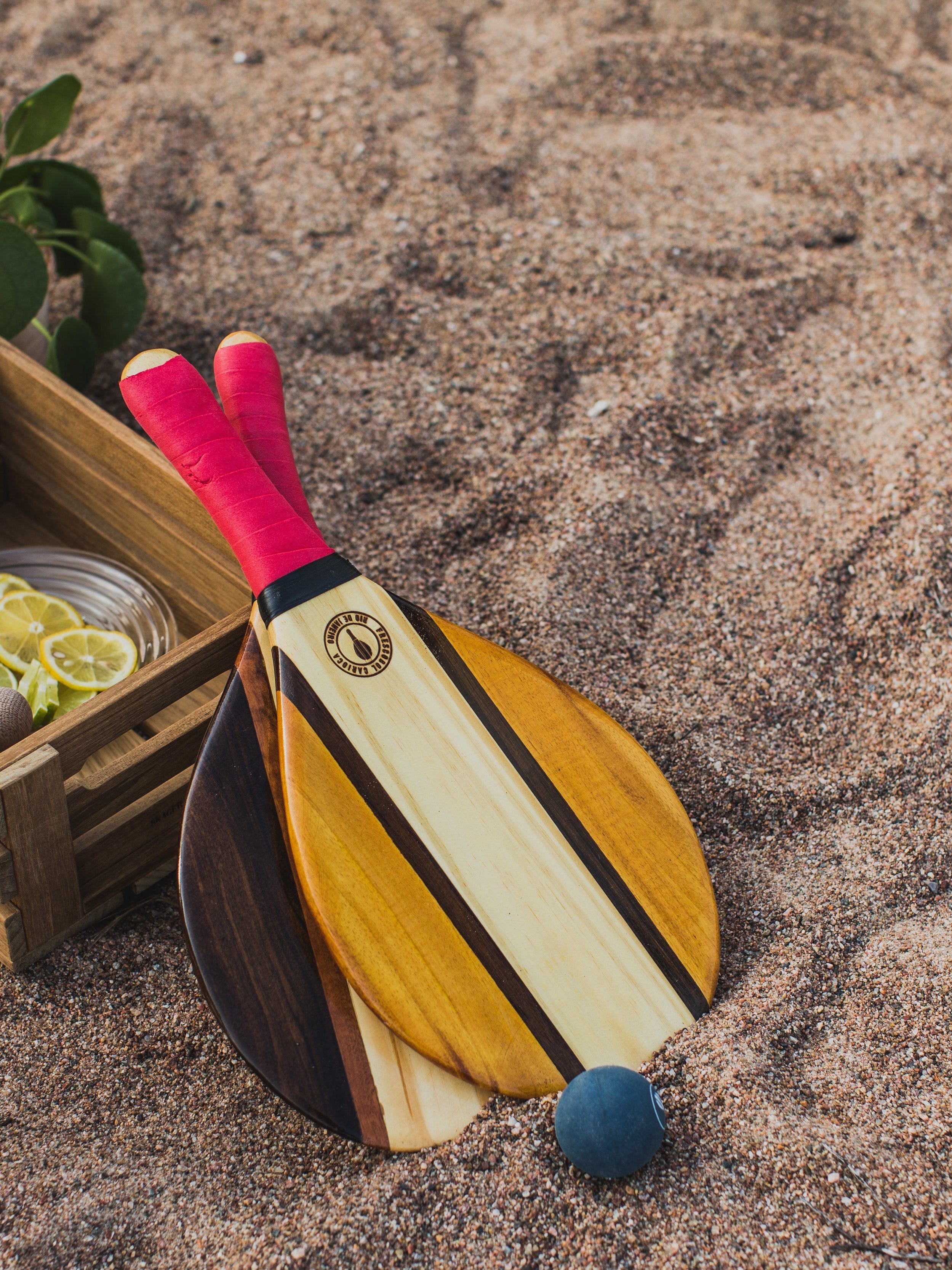 Beach Bat set - Trancosa Yellow Beach Bat Frescobol Carioca