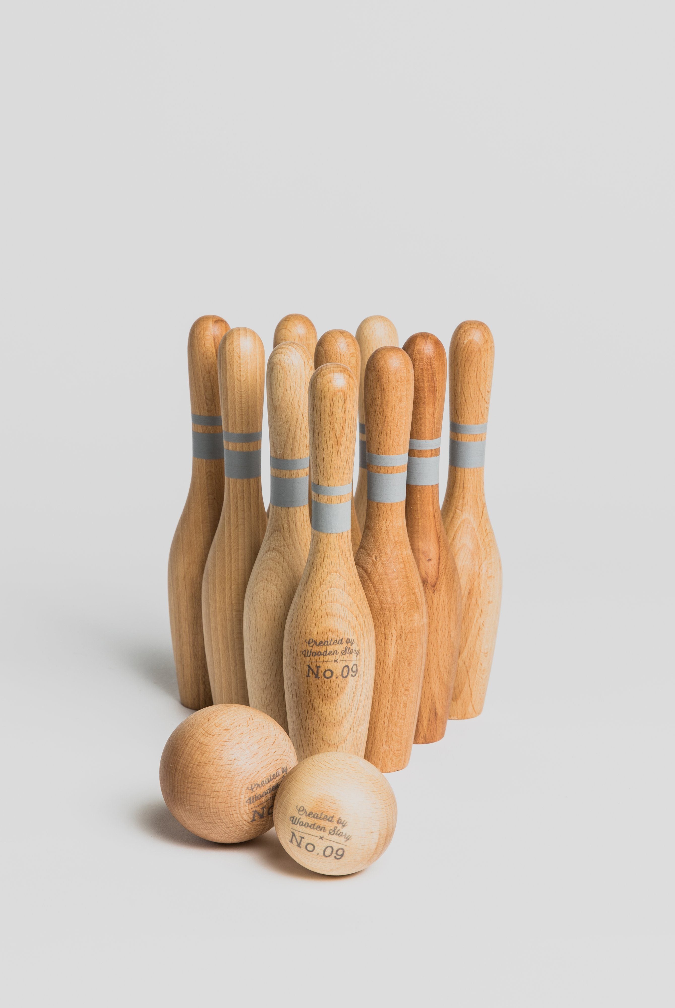 Bowling Set - Natural Games Wooden Story