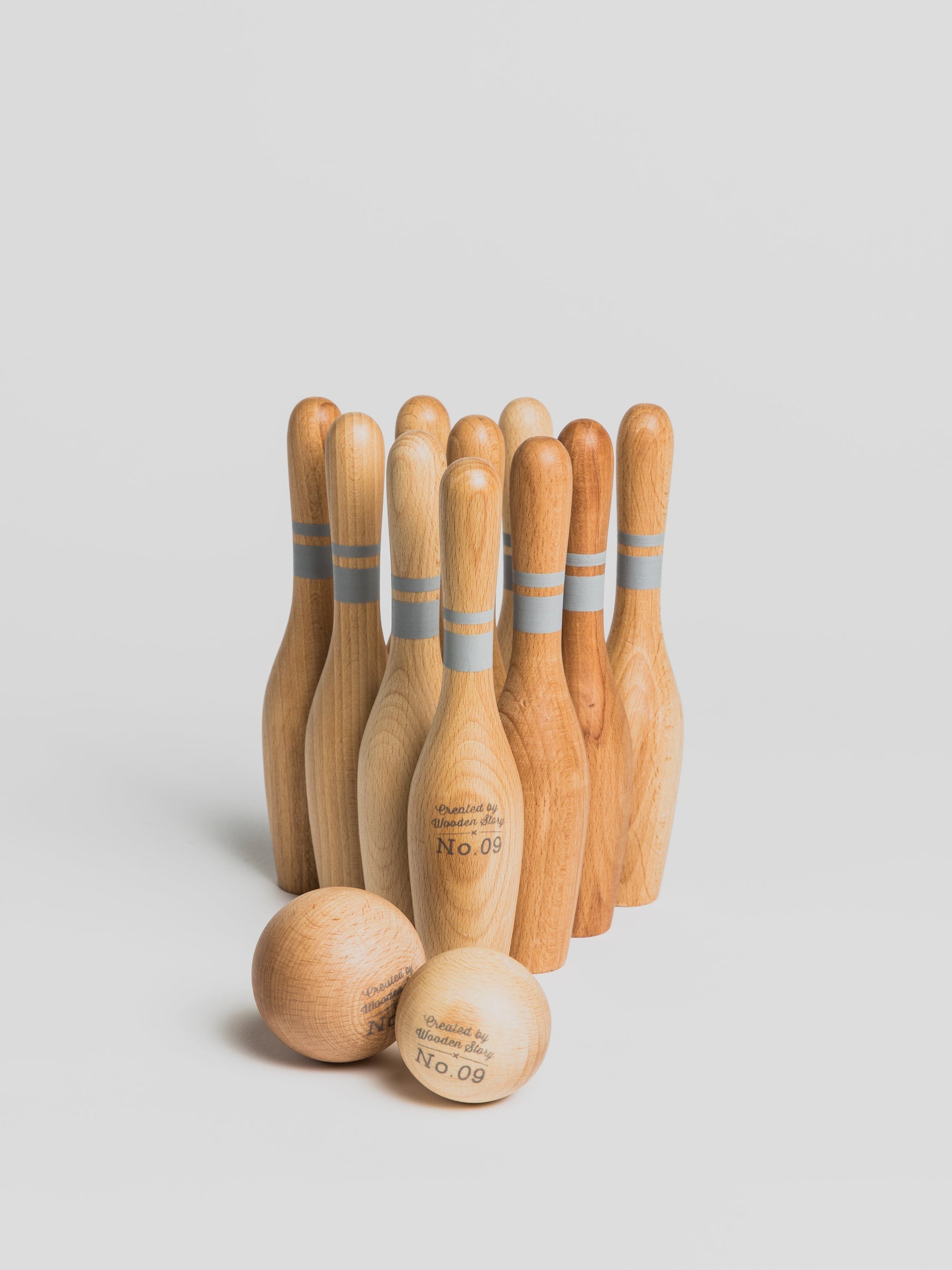 Bowling Set - Natural Games Wooden Story