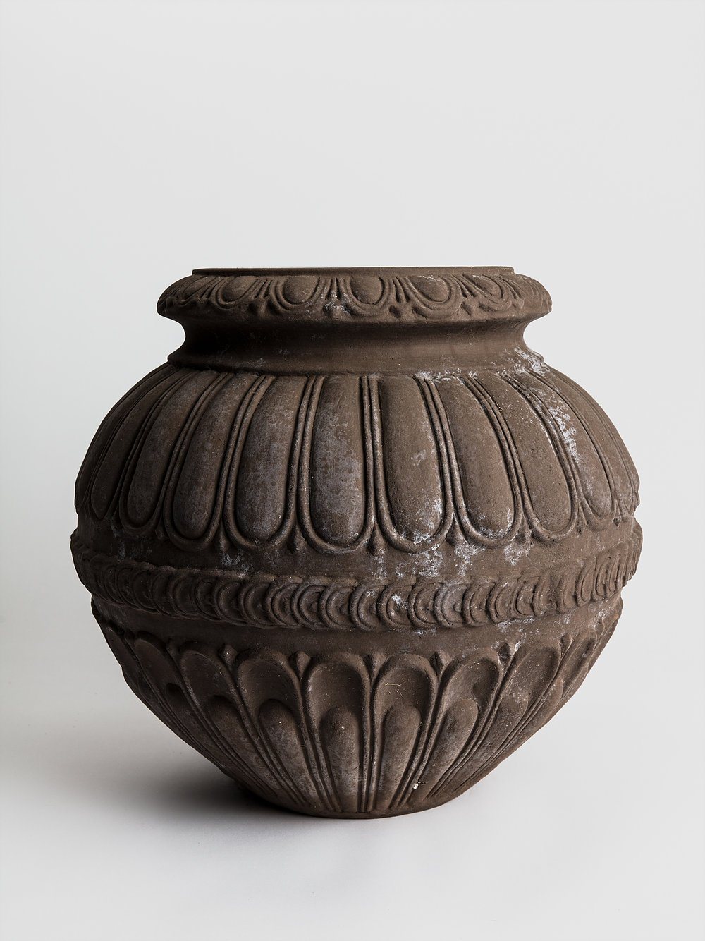 Cachepot a Palla Scanalato - Grey Pottery Poggi Ugo