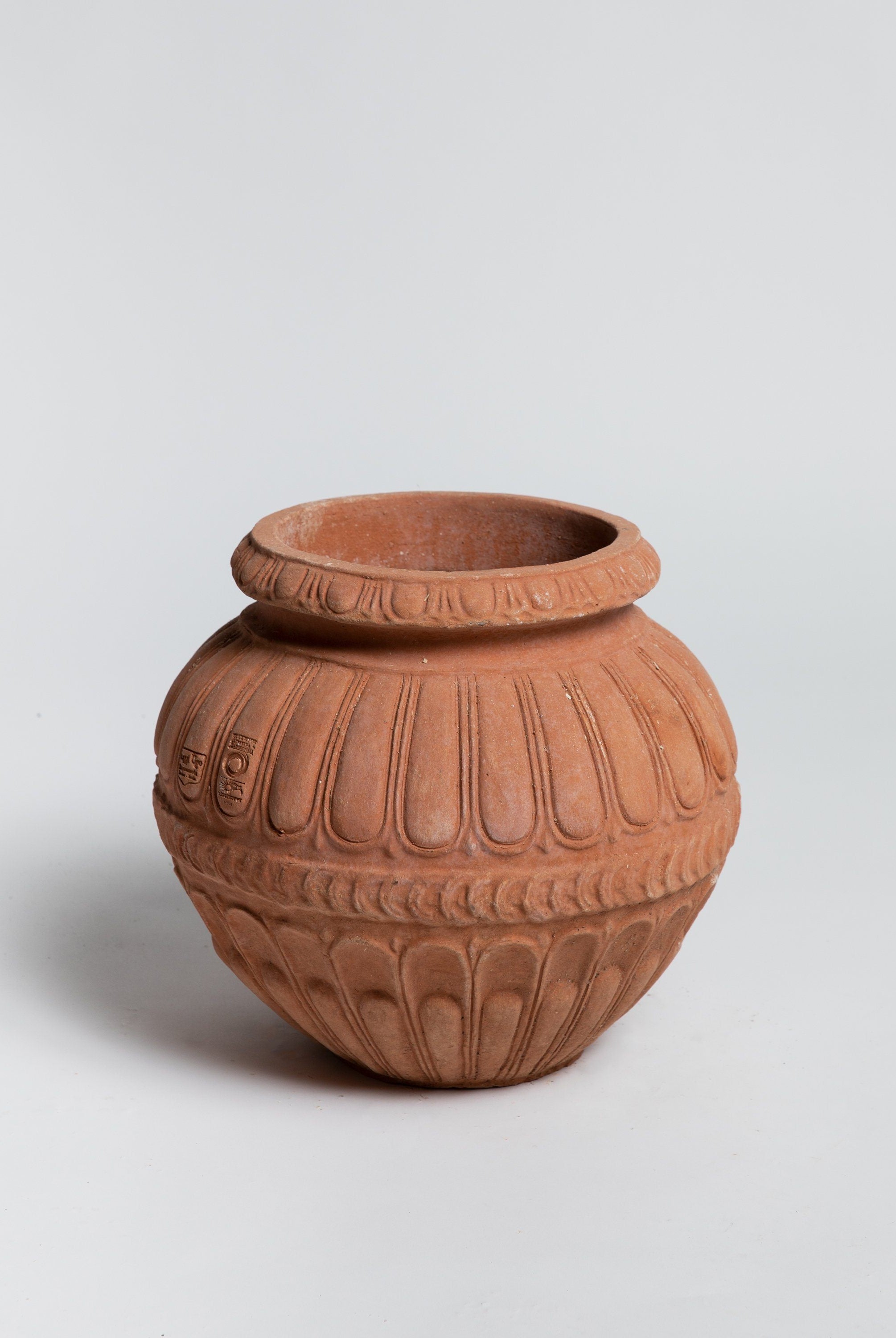 Cachepot a Palla Scanalato - Terracotta Pottery Poggi Ugo