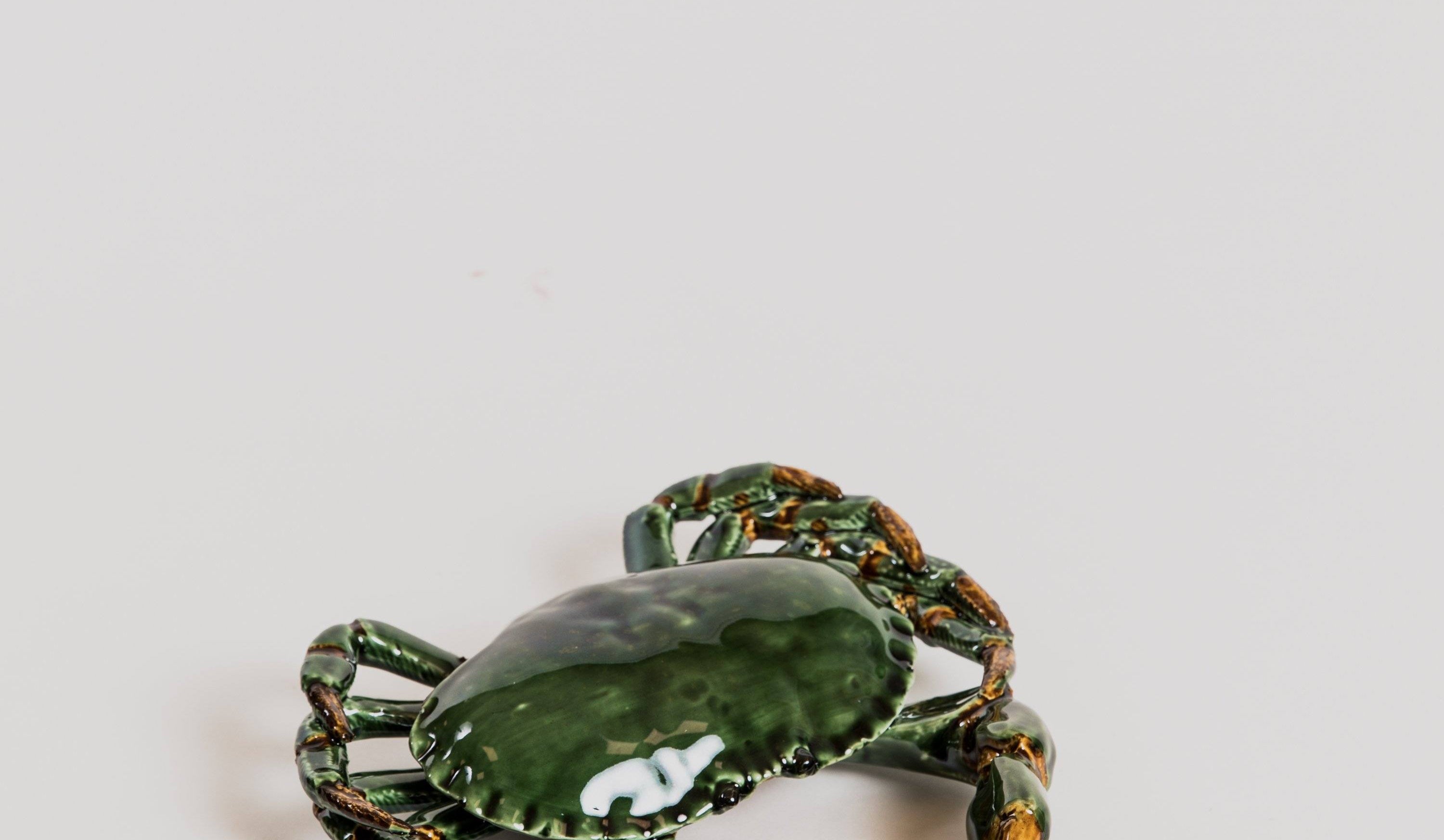 Crab - Ceramic Statue Bull & Stein Green 22 cm