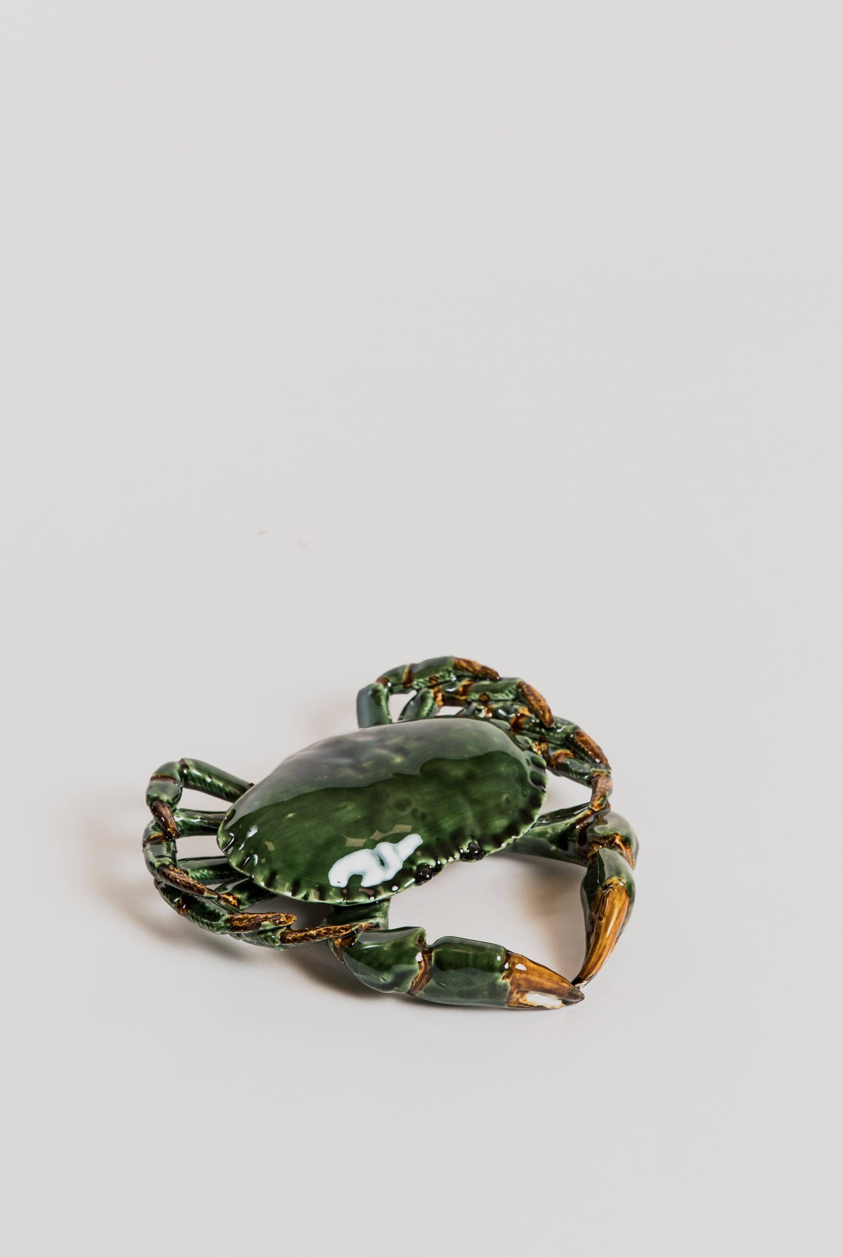 Crab - Ceramic Statue Bull & Stein Green 22 cm