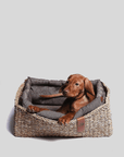 Dog Bed Hideaway - Herringbone Brown Dog Bed Cloud7