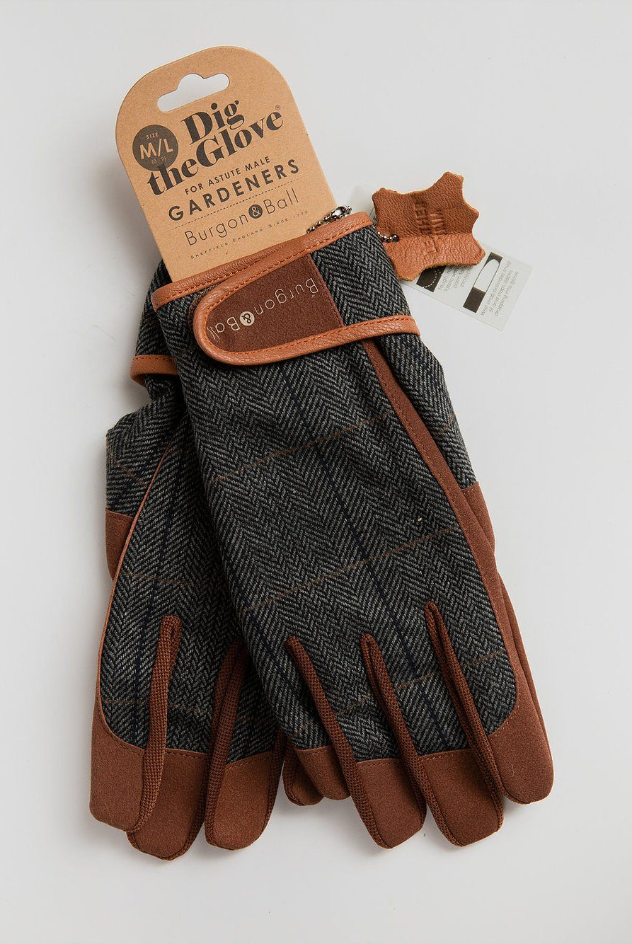 Gardening Glove - Grey Tweed Men Gloves Burgon & Ball
