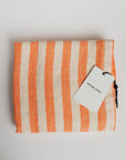 Linen Beach Towel - Orange / White Towel Frescobol Carioca