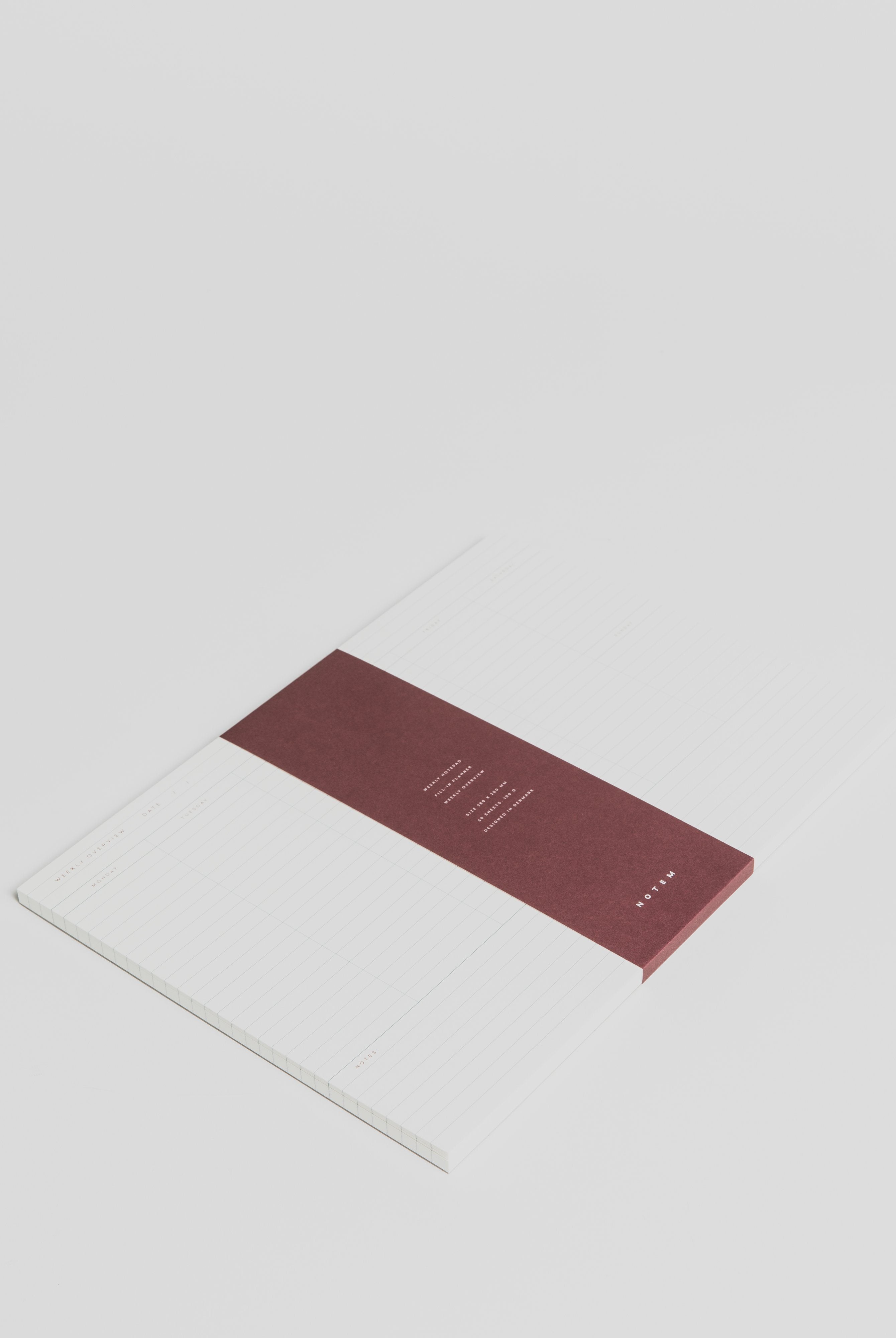 MILO Weekly Planner Notepad - White & Blue Planner Notem