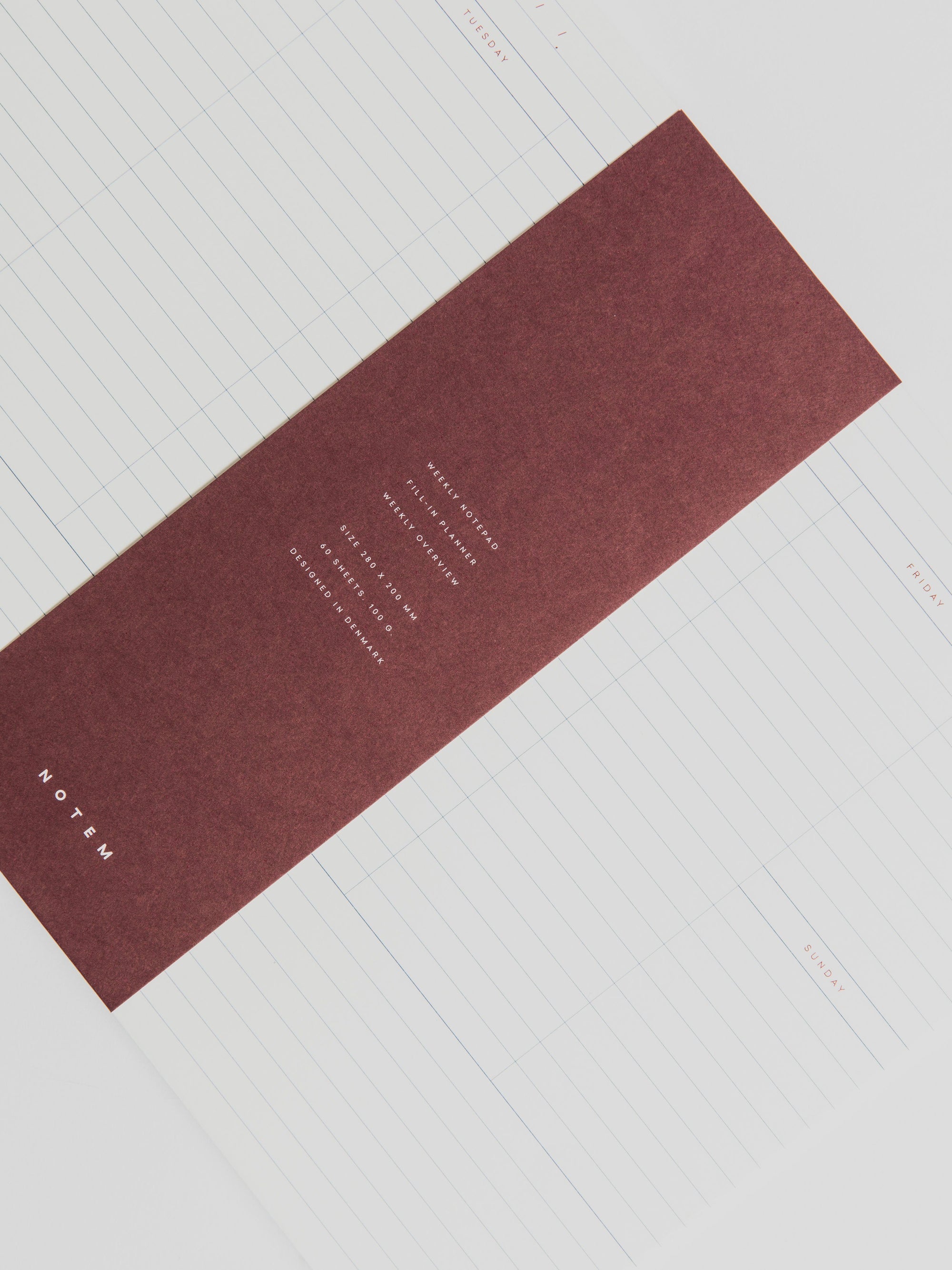 MILO Weekly Planner Notepad - White & Blue Planner Notem