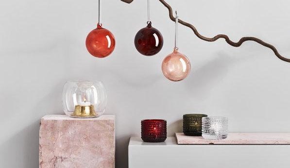 Red Glass ball - set of 5 Accessories Iittala