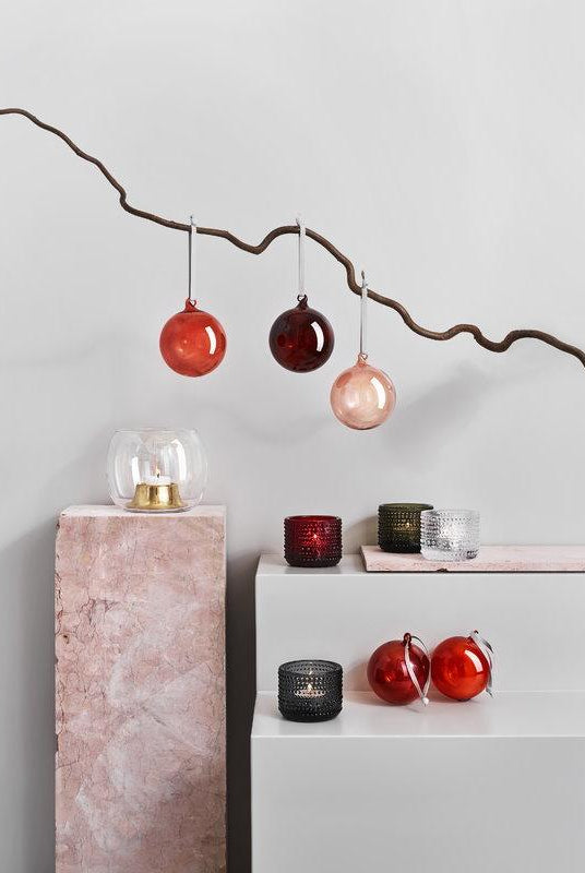 Red Glass ball - set of 5 Accessories Iittala