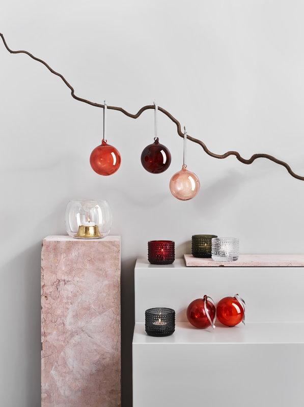 Red Glass ball - set of 5 Accessories Iittala