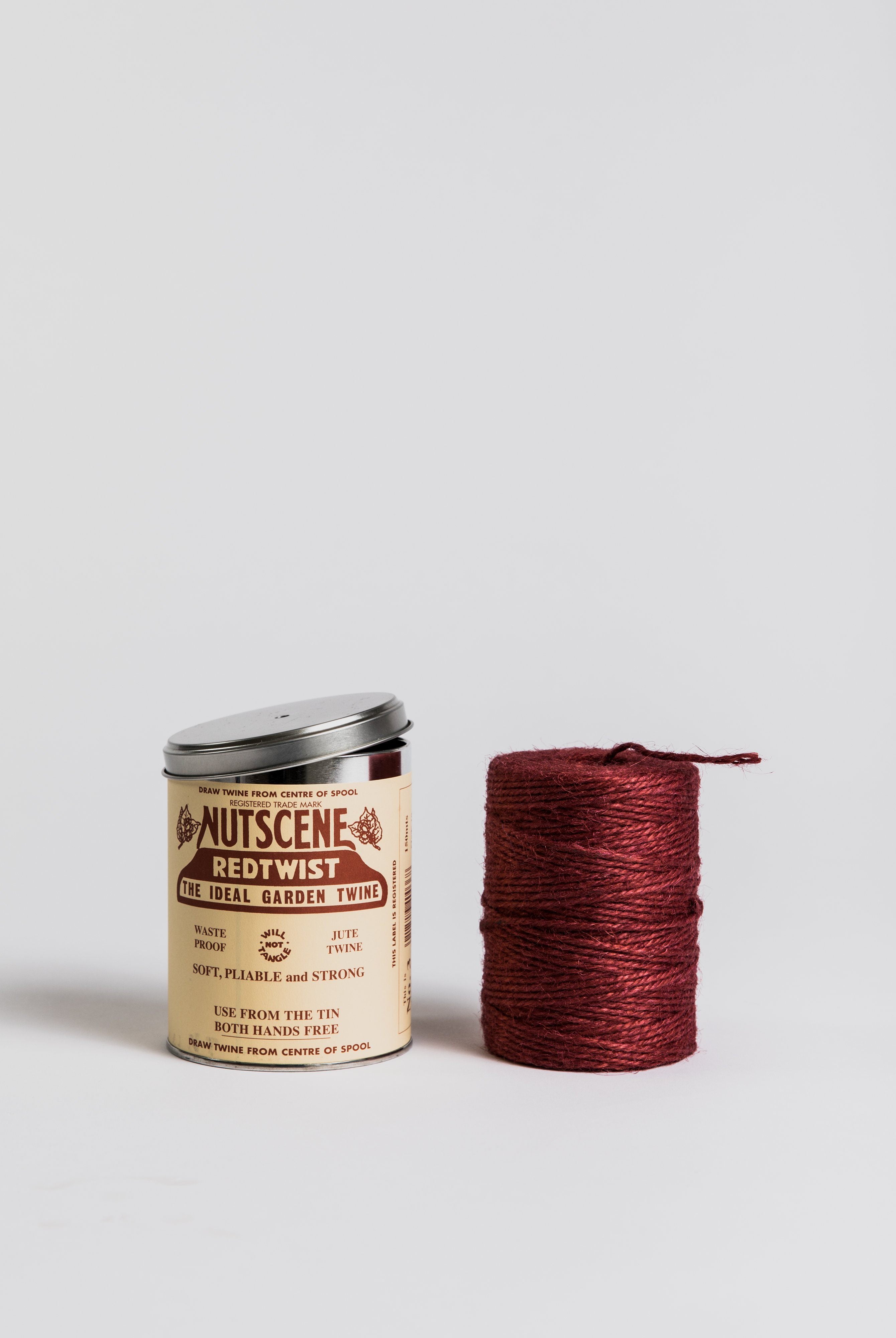 Tin of Twine - Red Jute Twine Nutscene