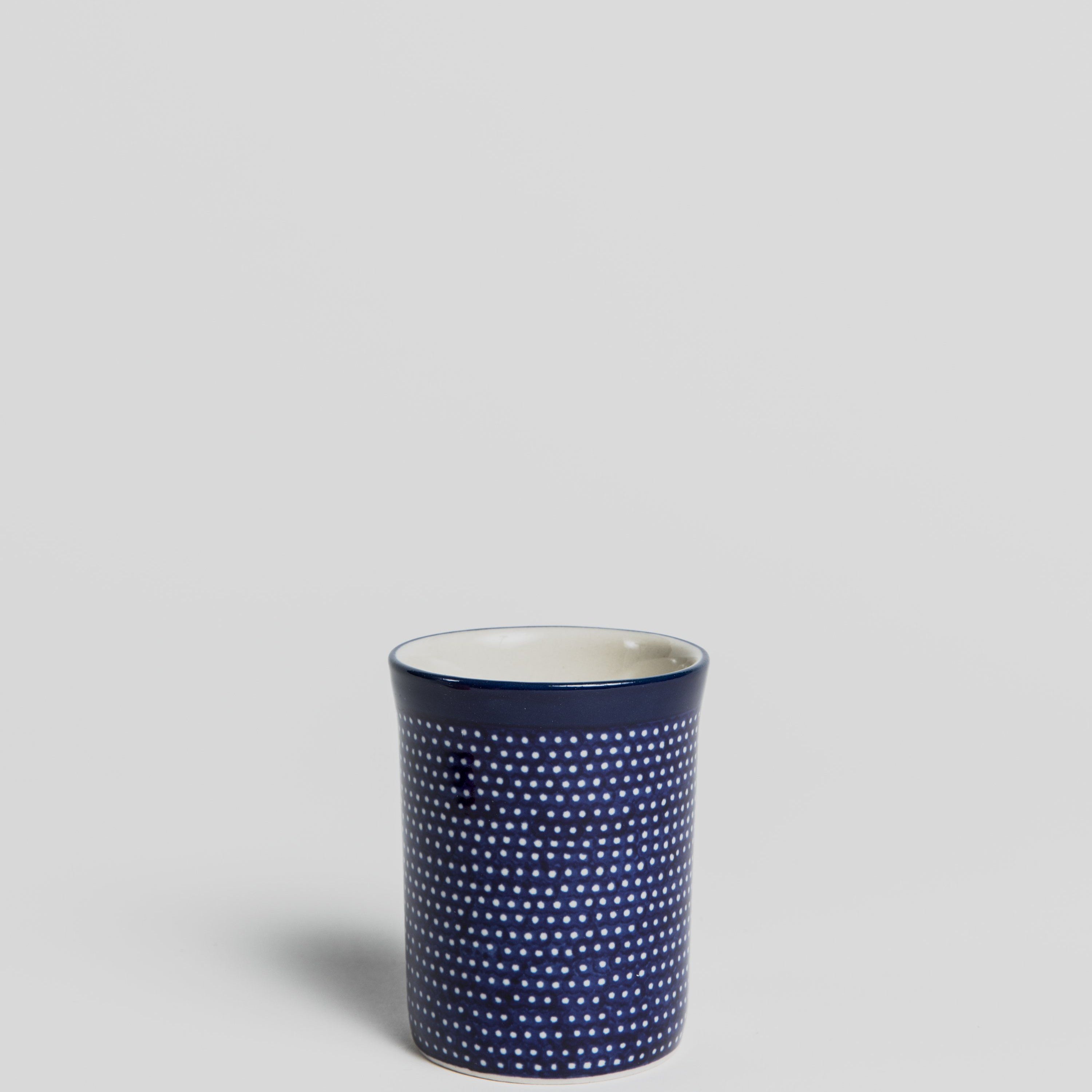Toothbrush Mug - Blue with dots Shaving Mug Redecker