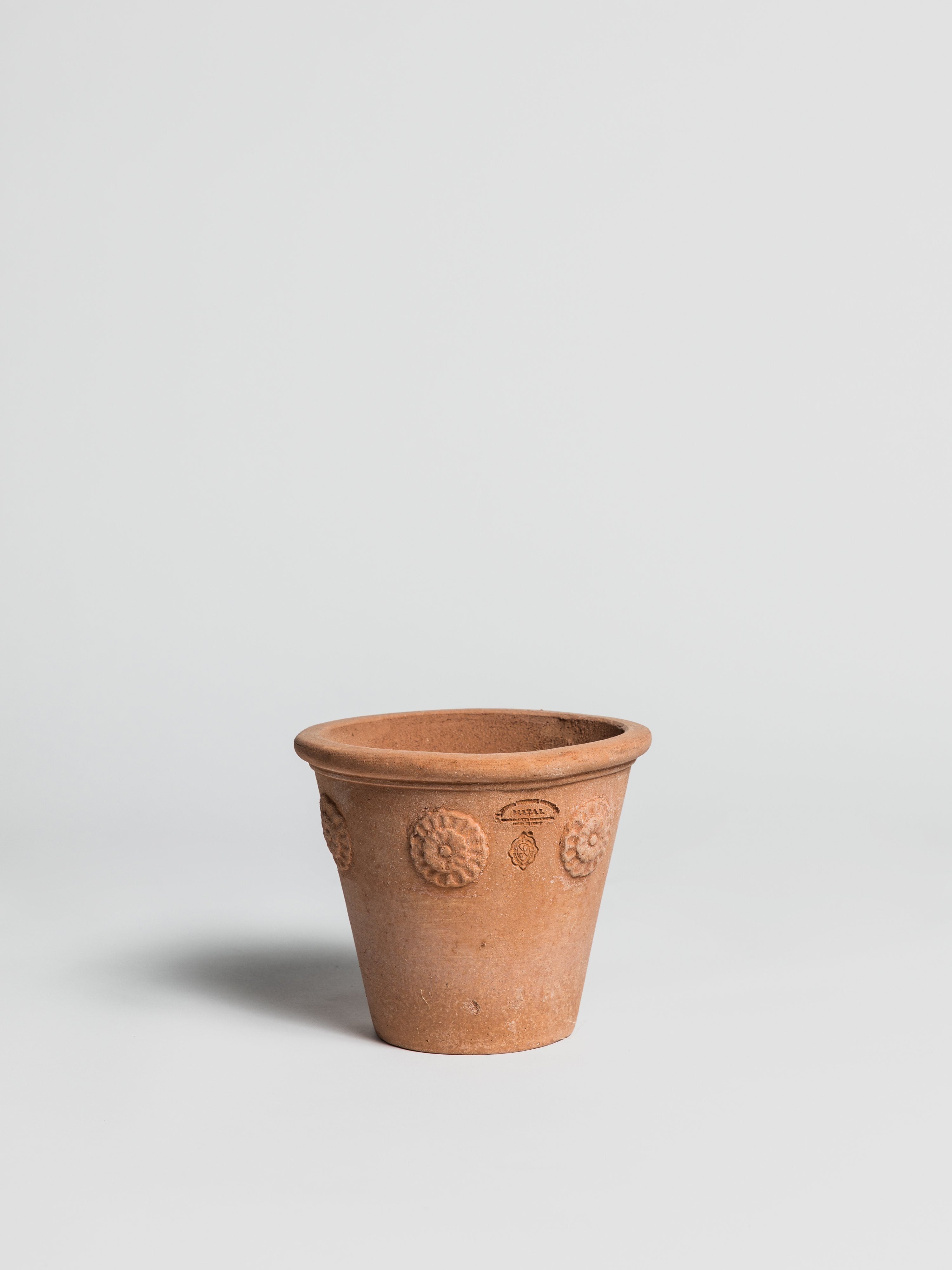 Vasetto Con Rosette - Terracotta Pottery M.I.T.A.L