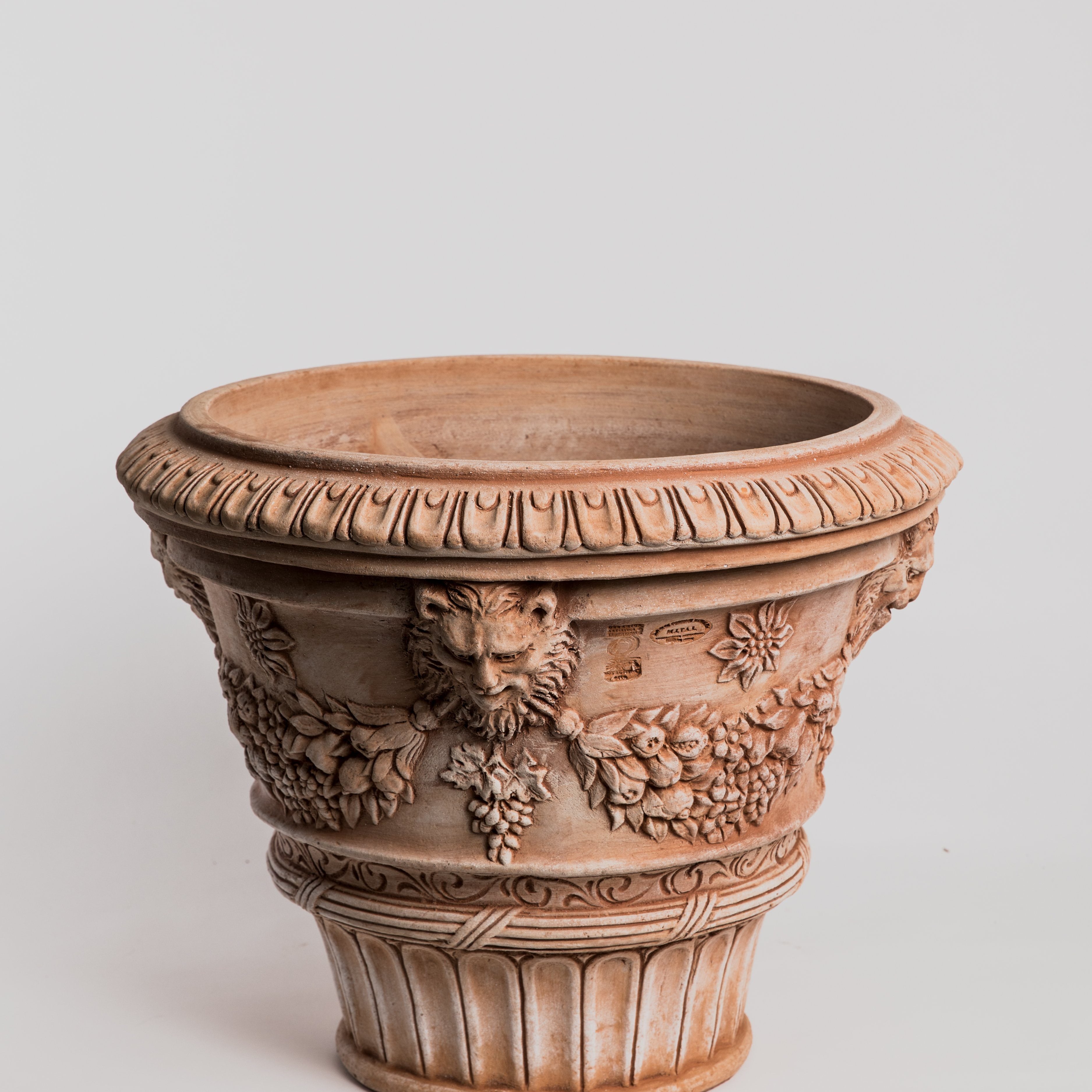 Vaso Ornato con teste di Leoni Pottery M.I.T.A.L