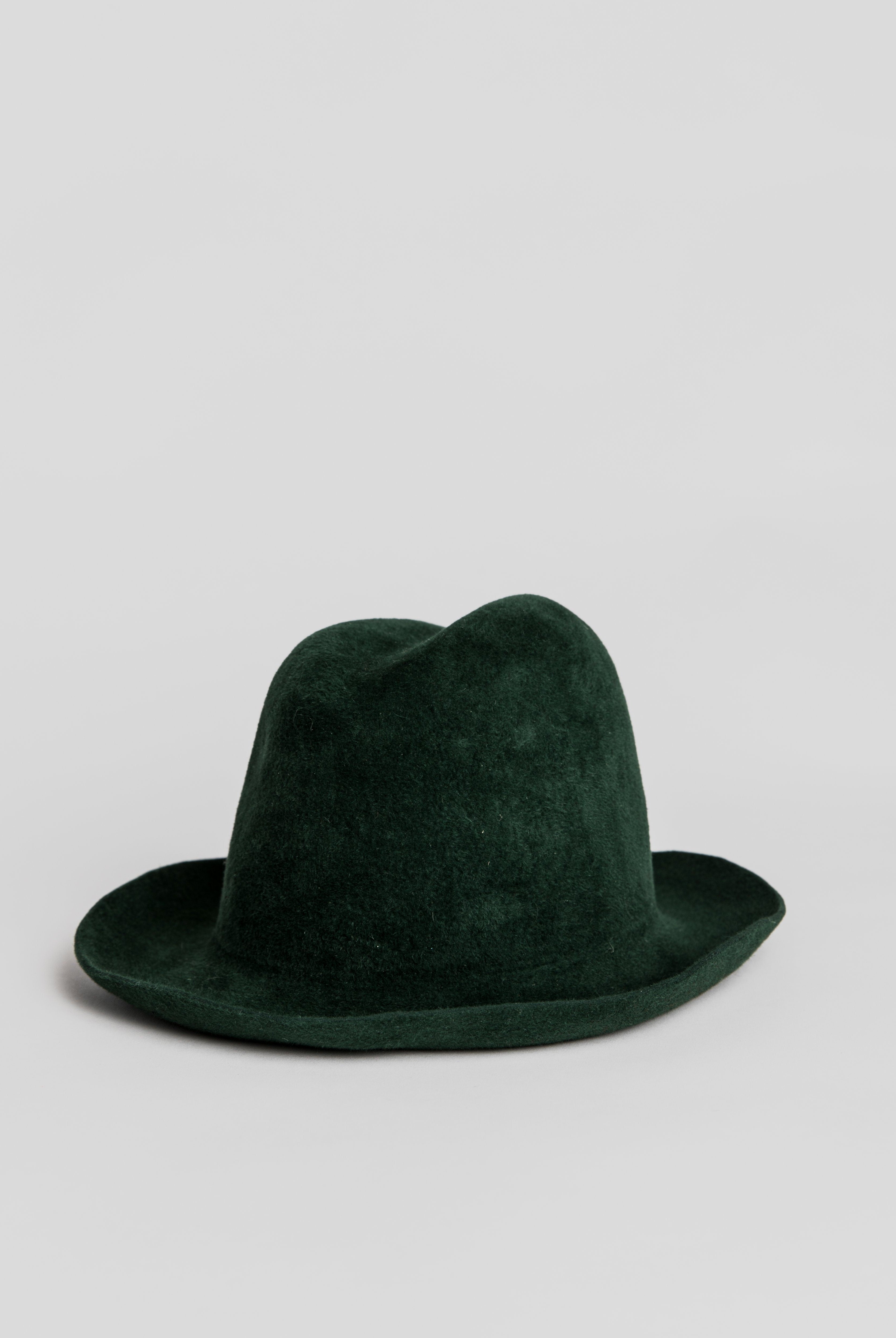 Wool Felt Hat - Fedora Curvy Green Hats éN Hats