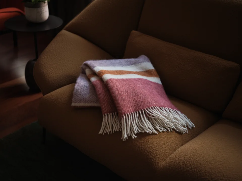 A throw on the sofa