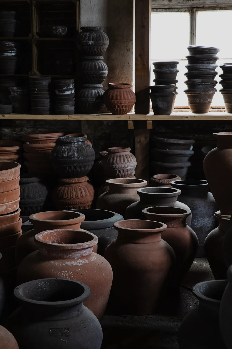 Shelves of terracotta