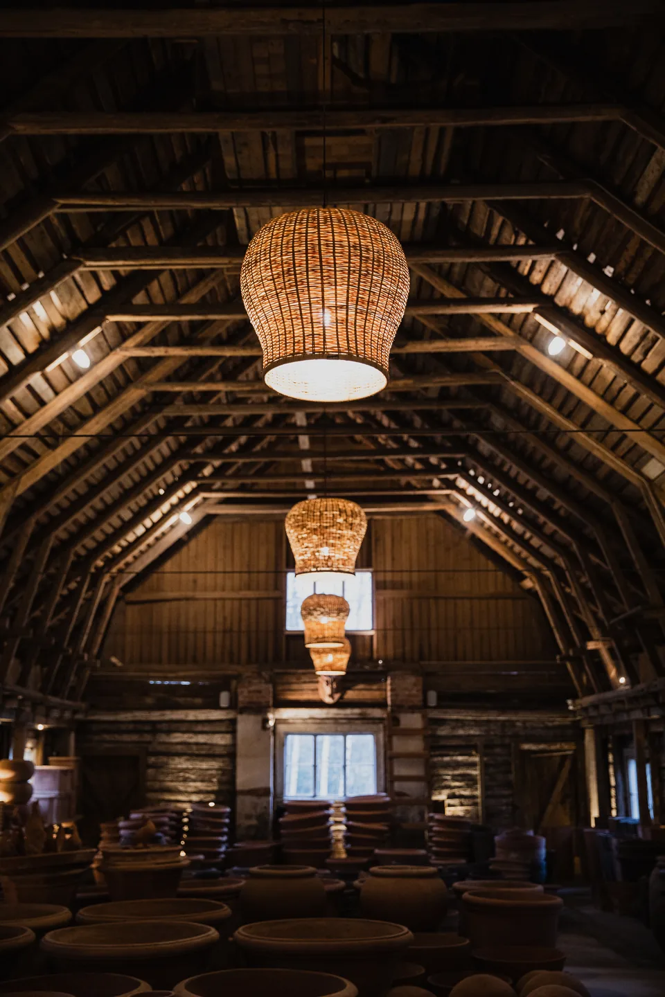 Inside the barn