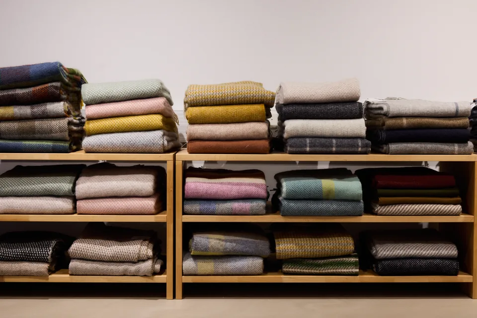 Shelves of wool