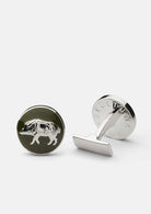 Hunter Cufflinks - Silver plated - Wild Boar — Skultuna 1