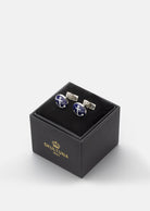 Cufflinks - Silver plated/Blue/White - Anchor — Skultuna 2